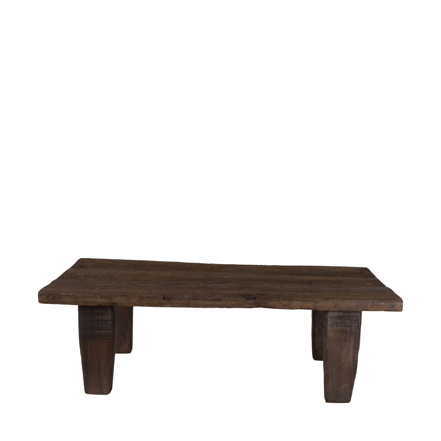 Side table rectangular reclaimed wood vintage 78x39x25cm