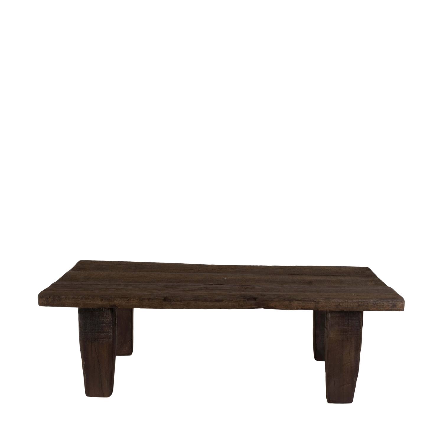 Side table rectangular reclaimed wood vintage 78x39x25cm