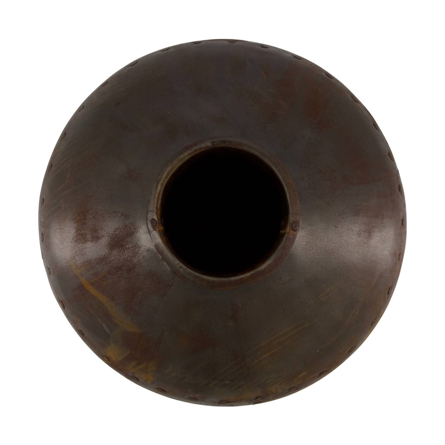Vase round iron vintage 35x35x25cm - Brown