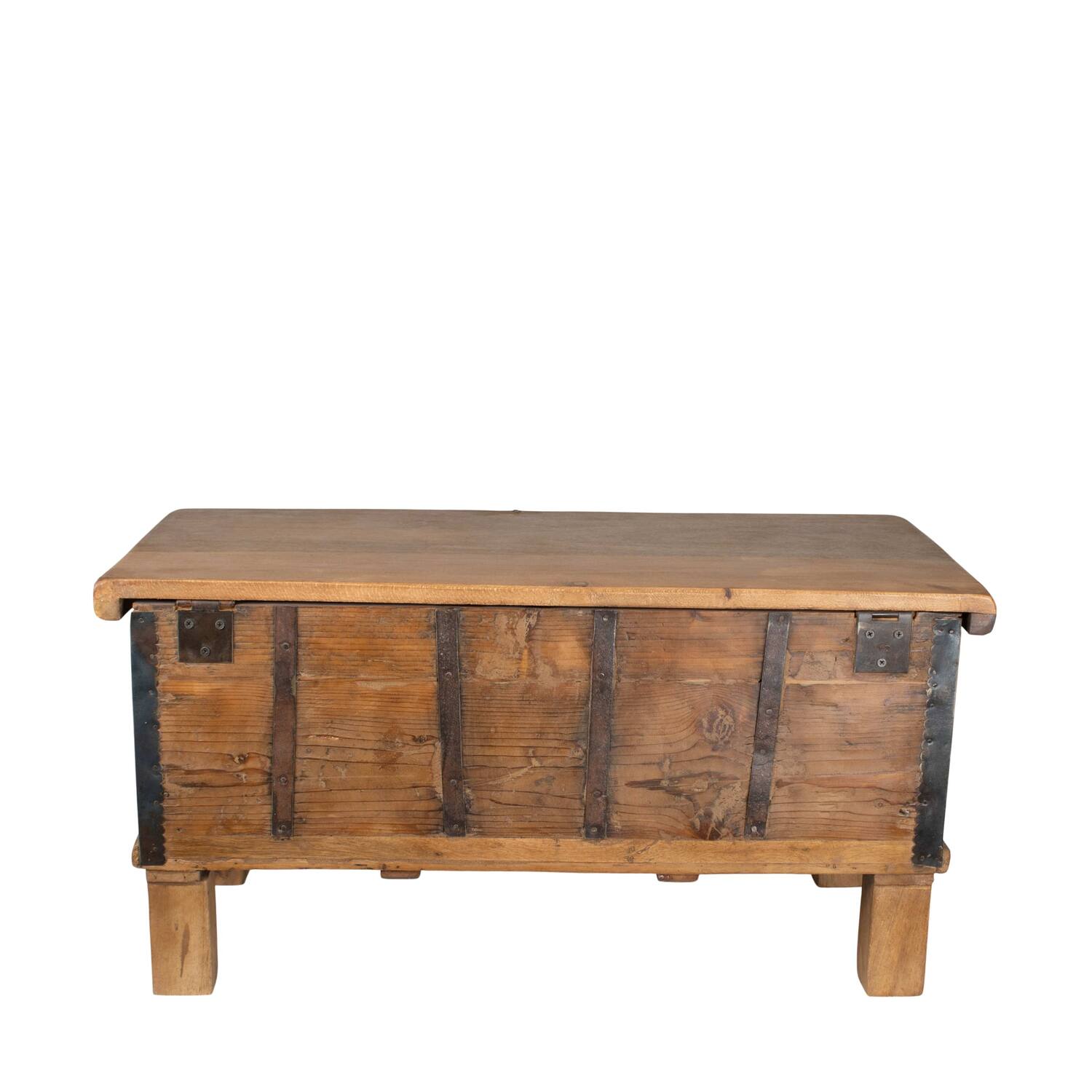 Box rectangular reclaimed wood vintage 70x40x40cm - Natural