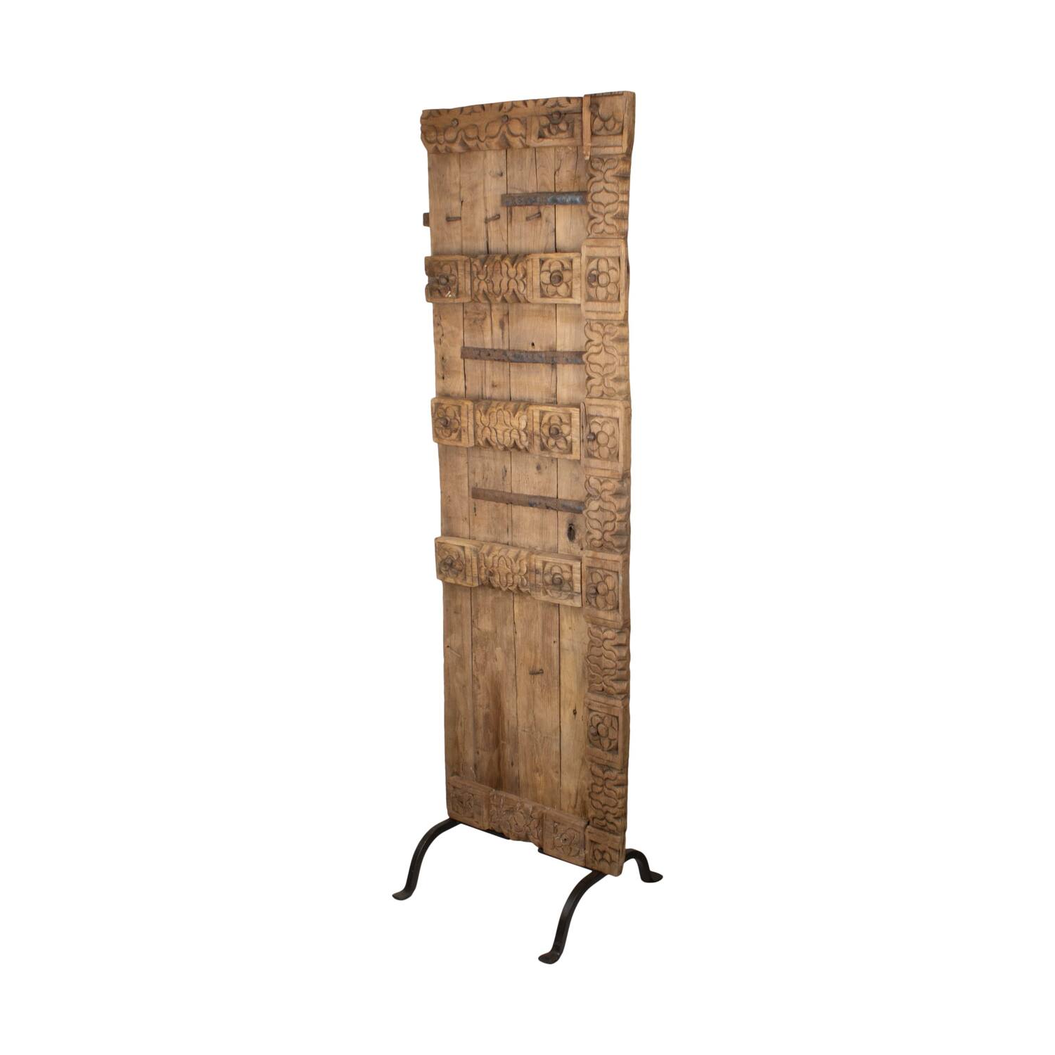 Door rectangular reclaimed wood vintage 42x47x190cm - Cream