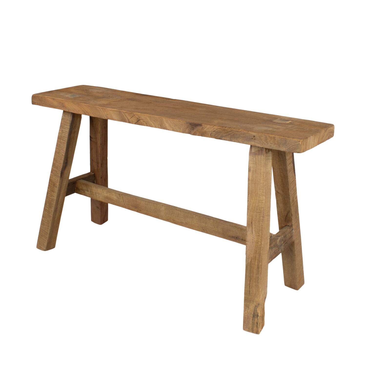 Stool rectangular reclaimed wood 78x20x45cm - Natural