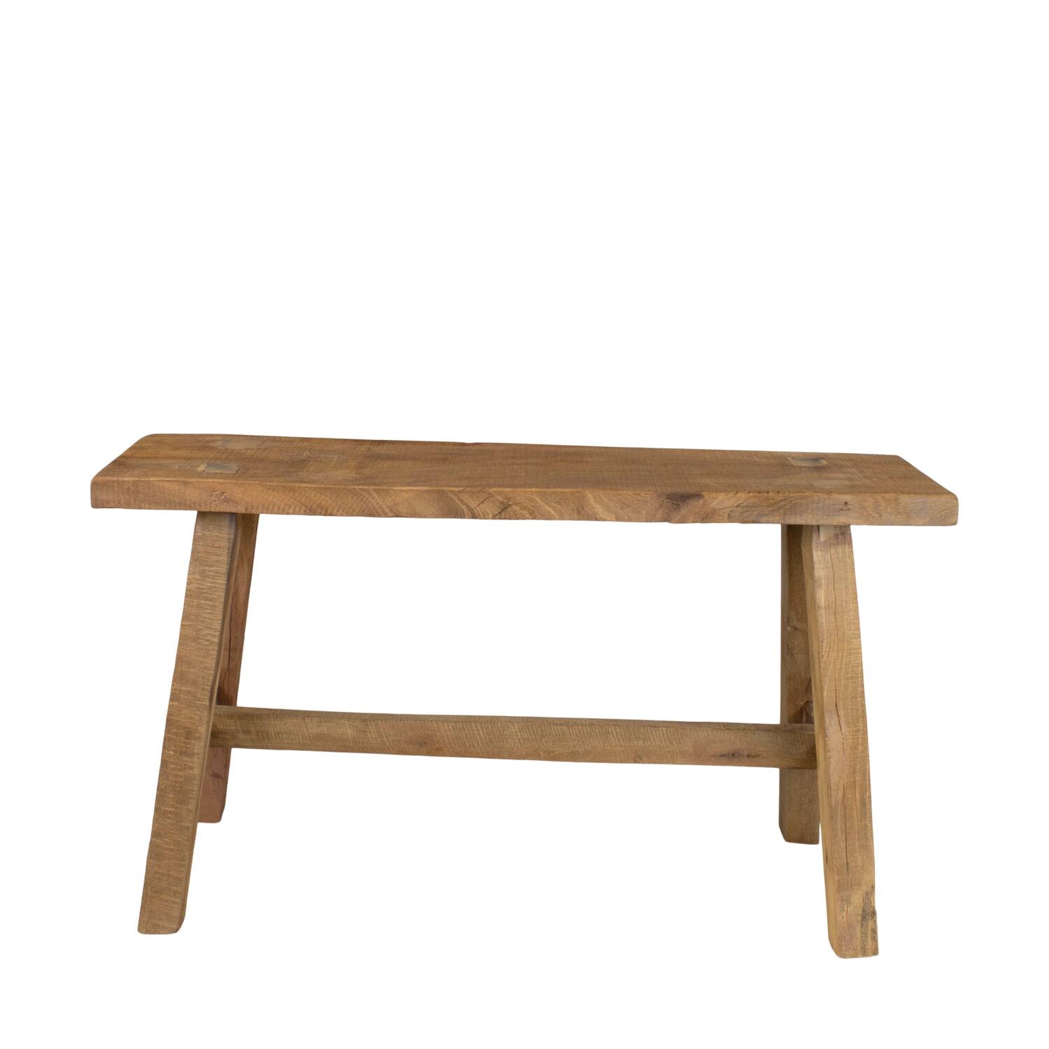 Stool rectangular reclaimed wood 78x20x45cm - Natural