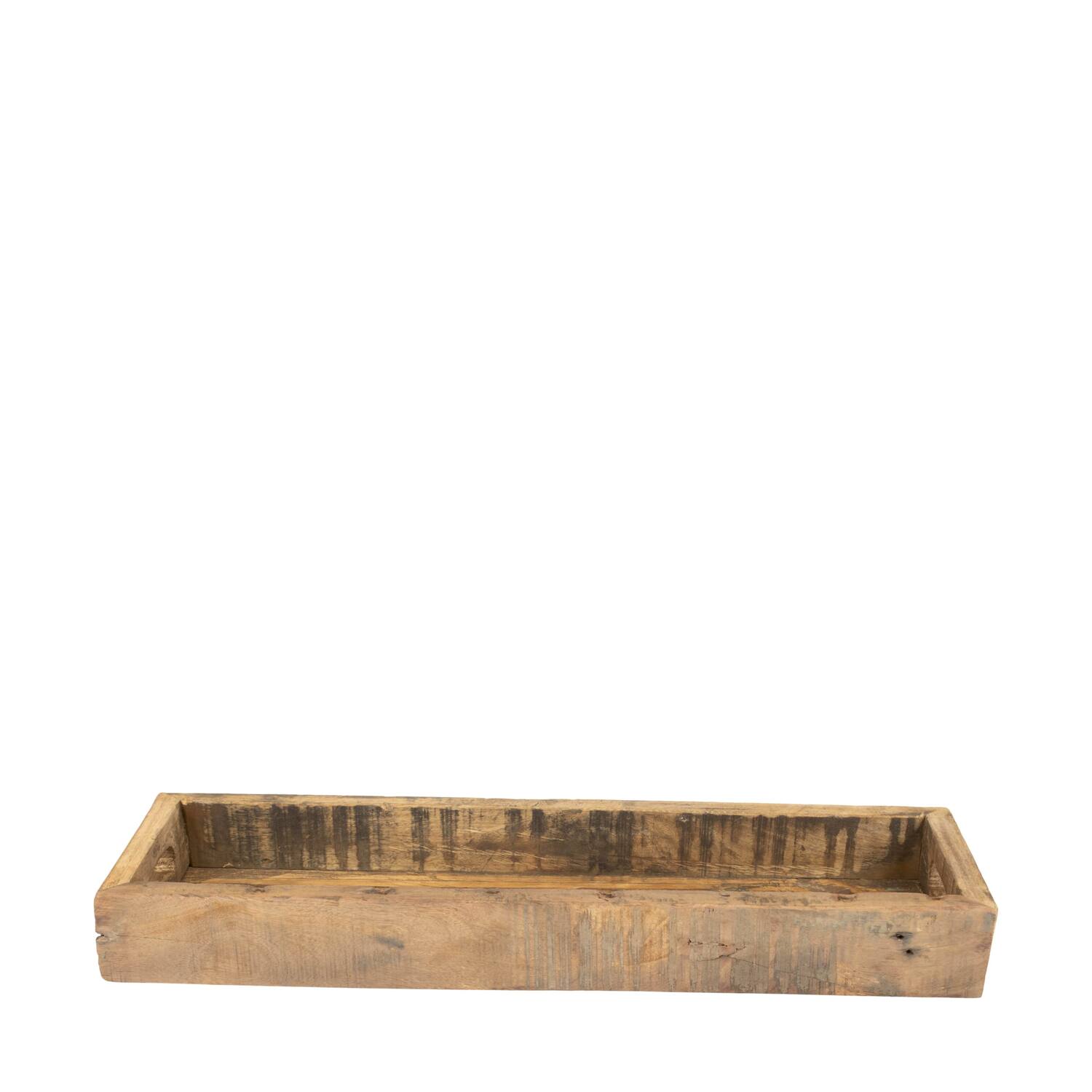 Tray rectangular reclaimed wood 58x18x6.5cm