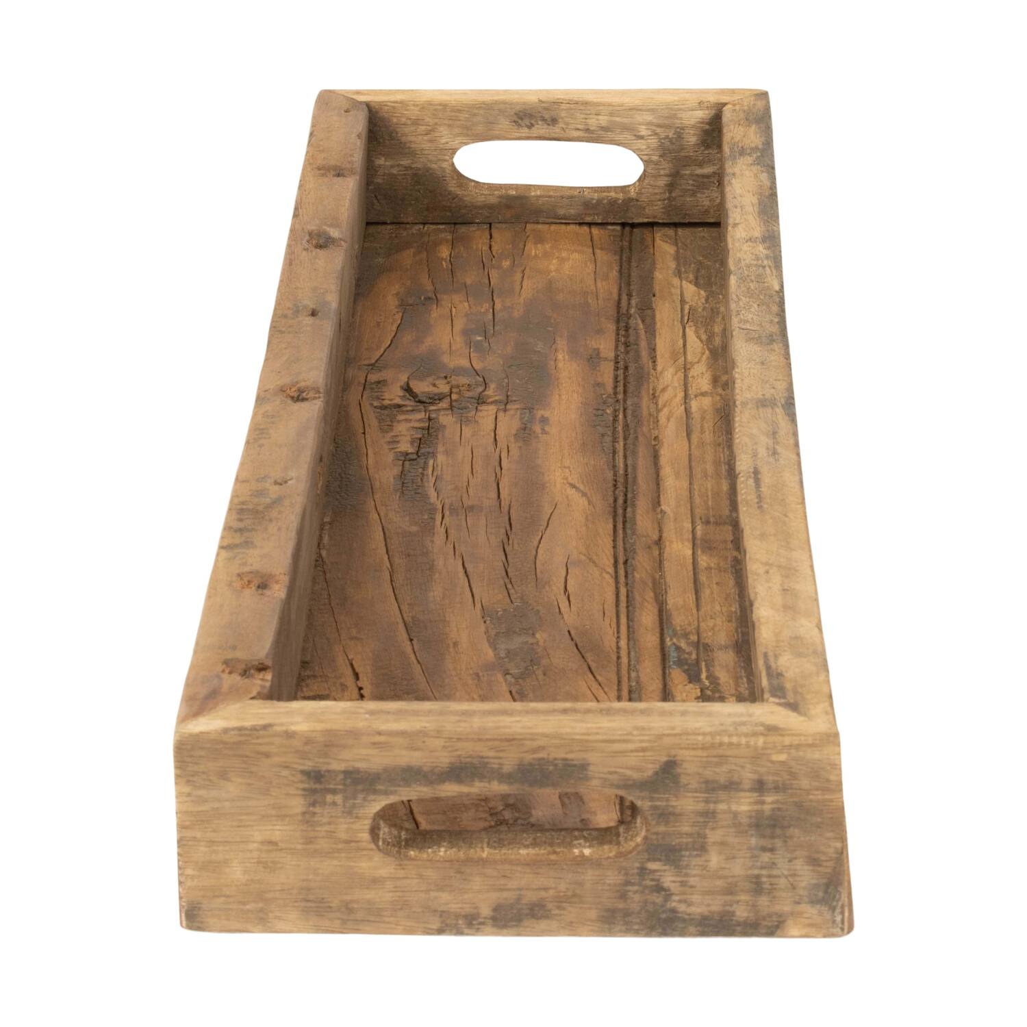 Tray rectangular reclaimed wood 58x18x6.5cm