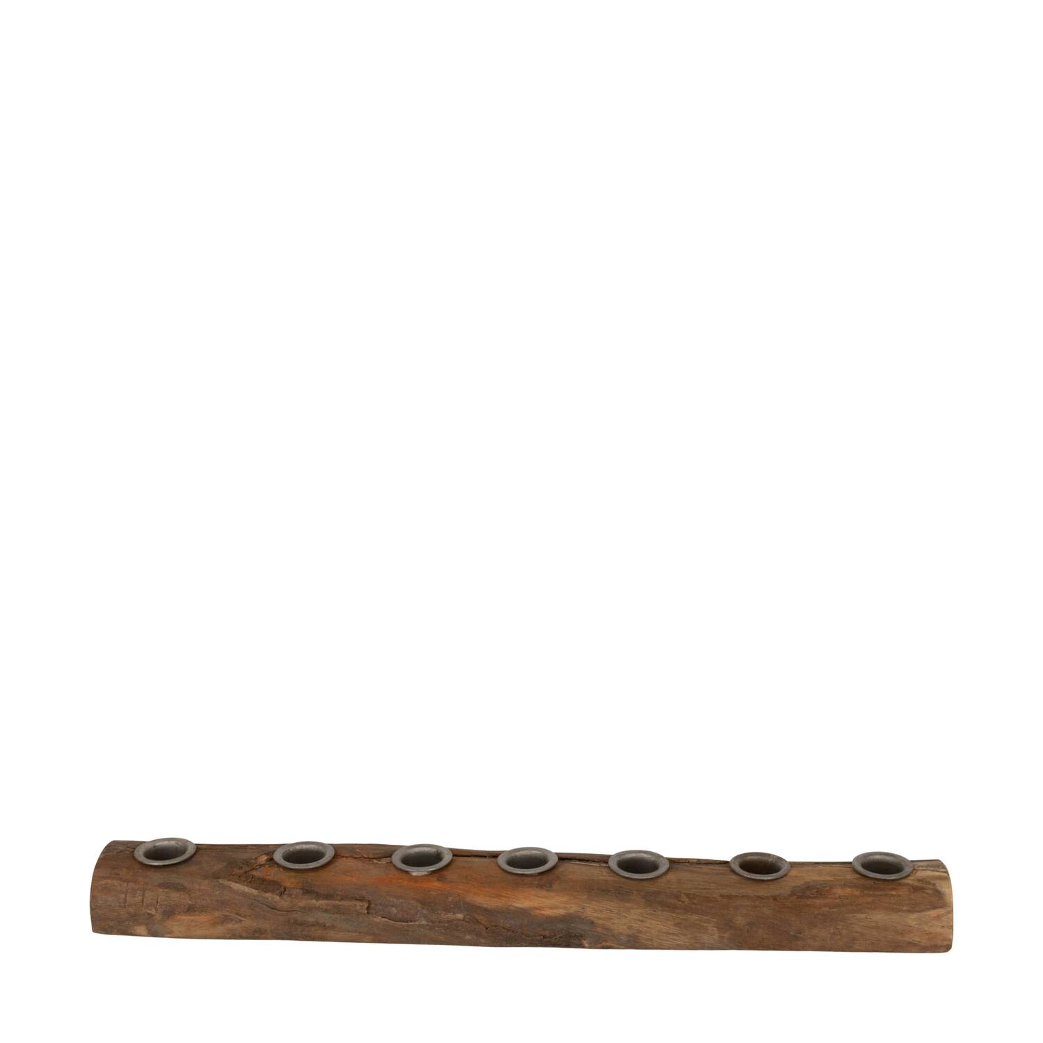 Dinnercandle holder reclaimed wood vintage 46x7x3cm - Natural