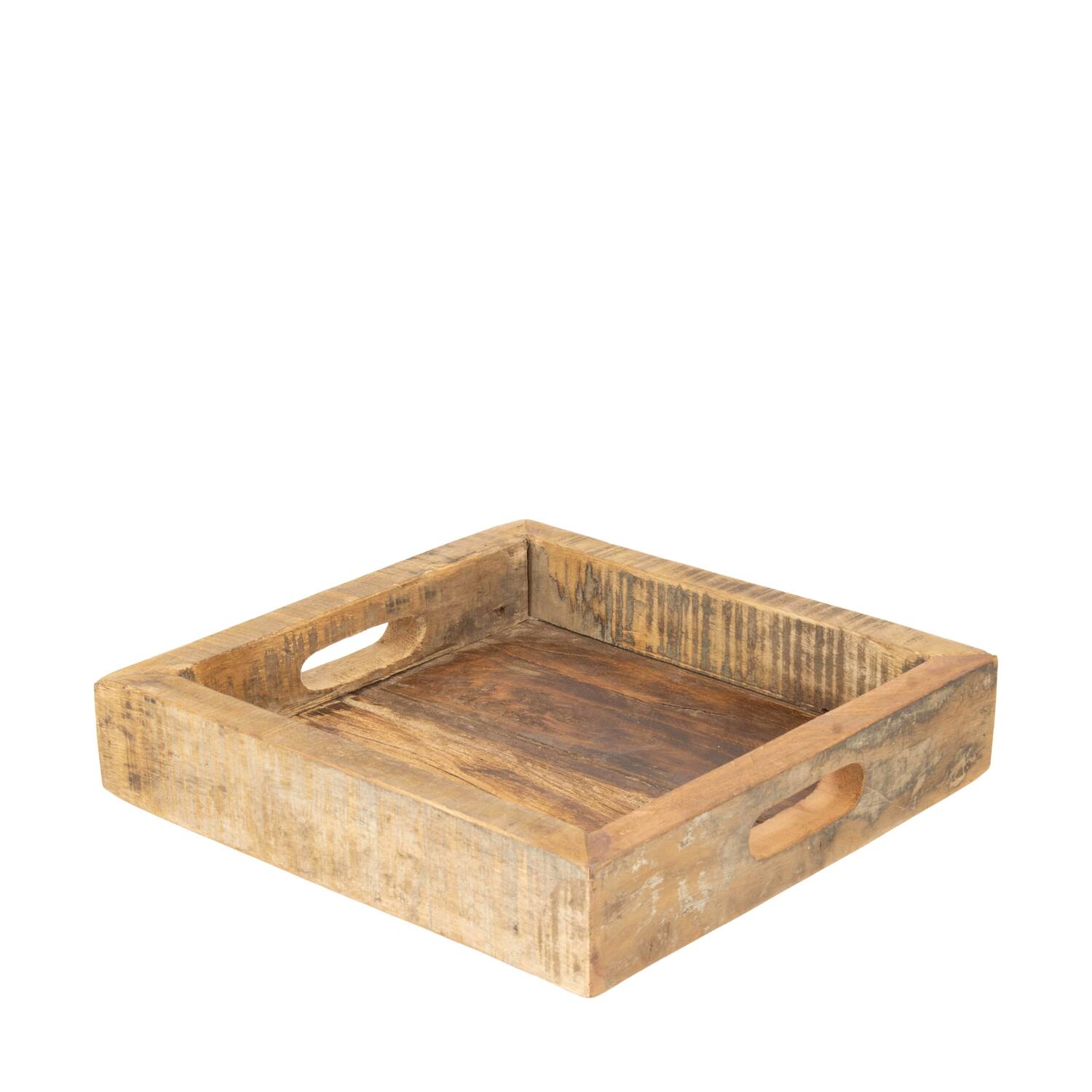 Tray reclaimed wood 28x28x6cm