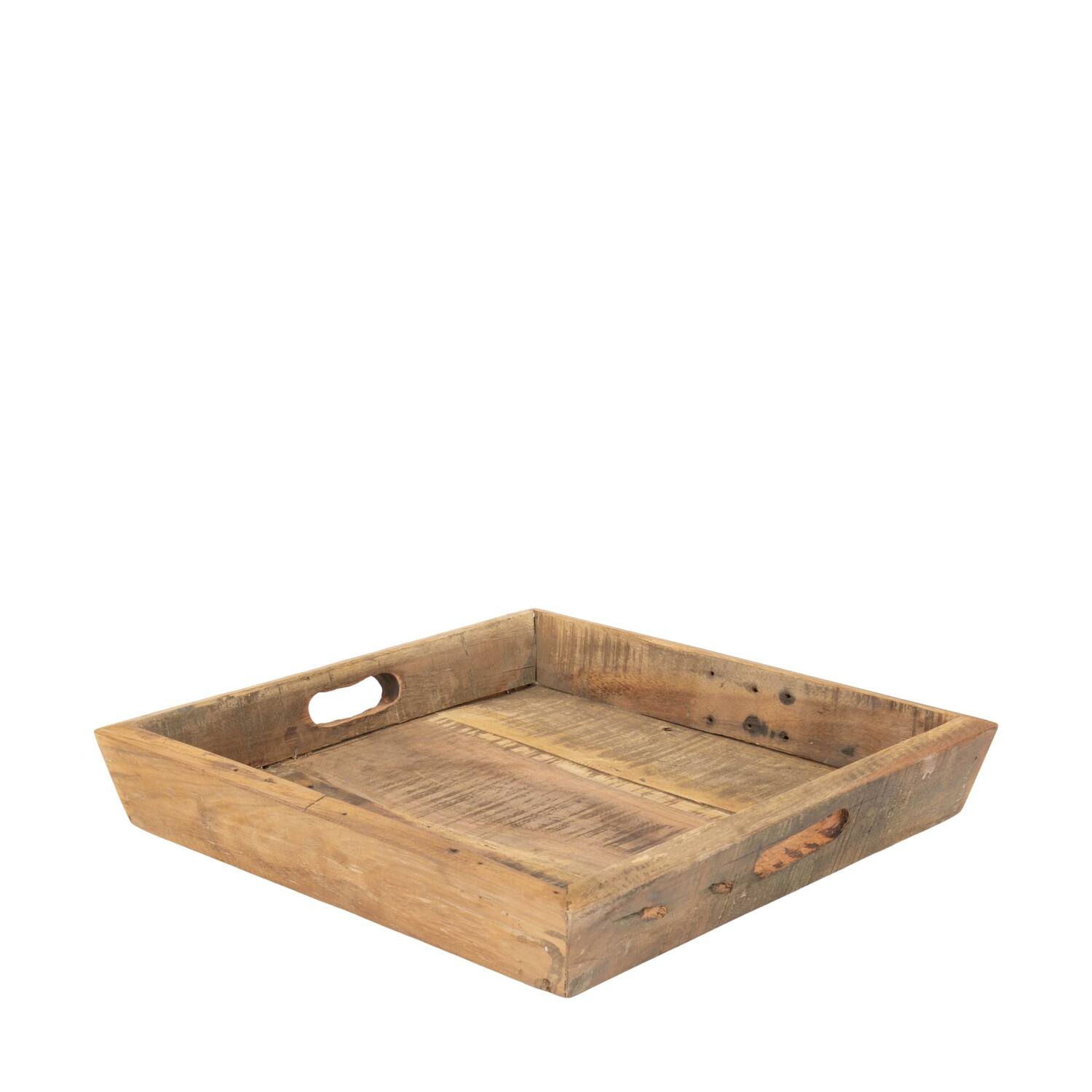 Tray reclaimed wood 38x38x7cm - Natural