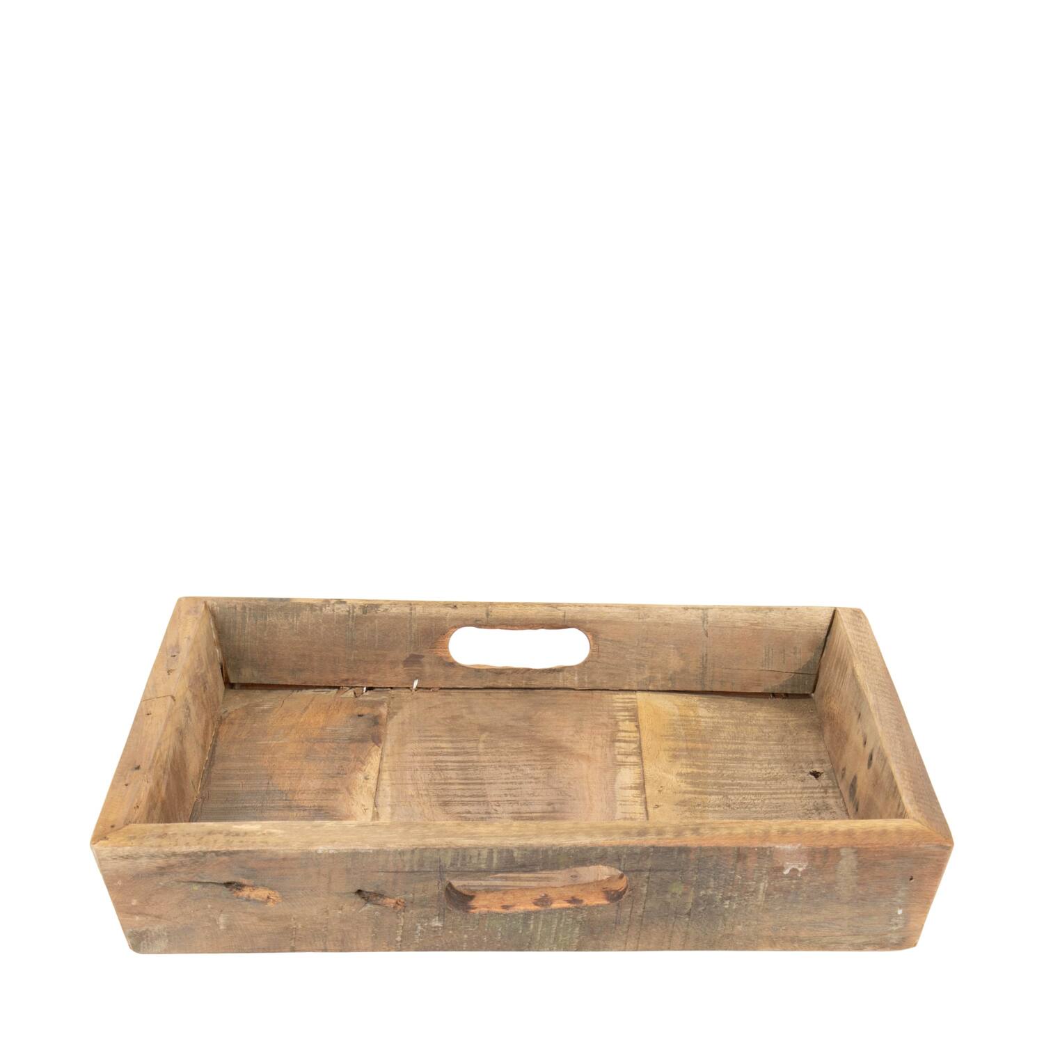 Tray reclaimed wood 38x38x7cm - Natural