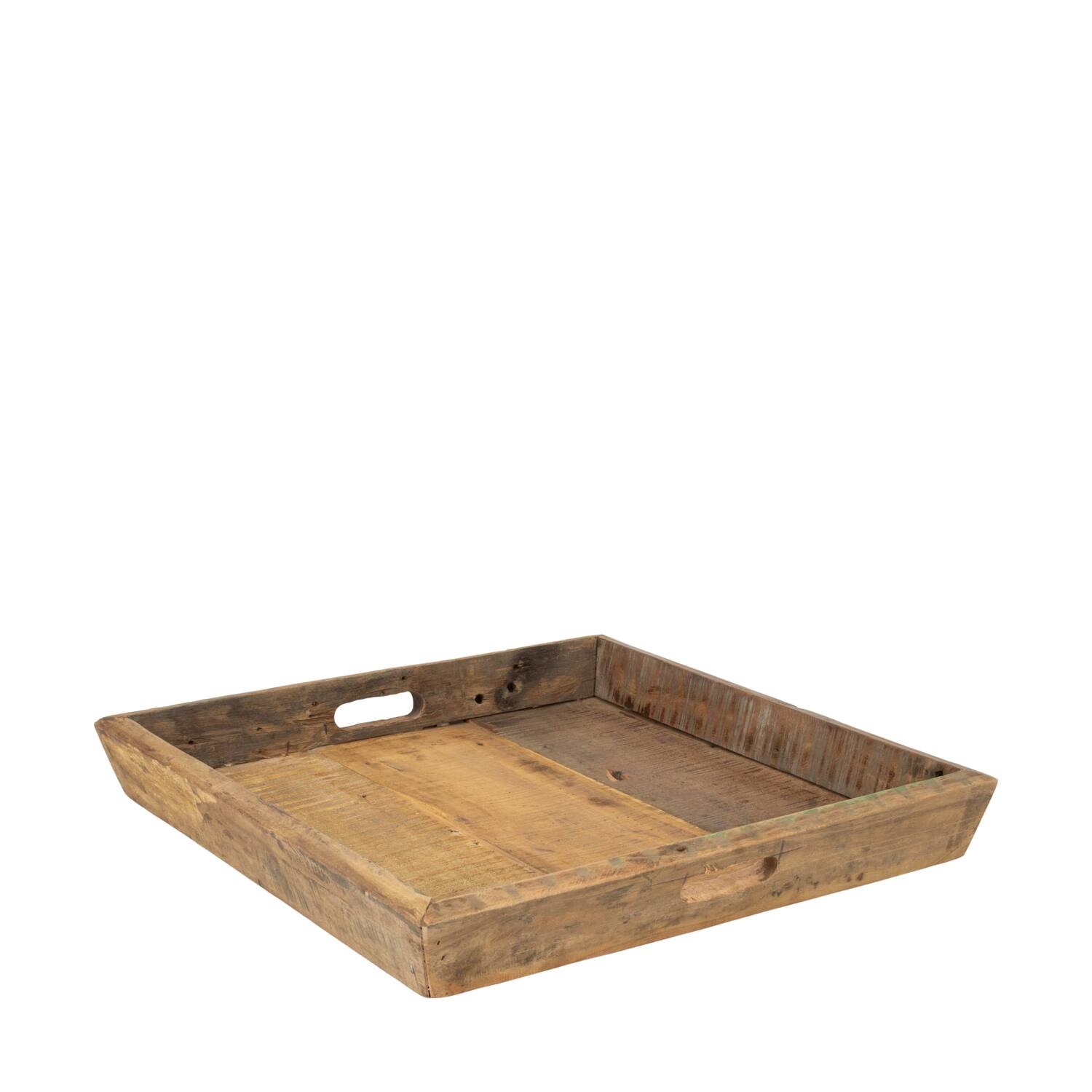 Tray reclaimed wood 46x46x7cm - Natural