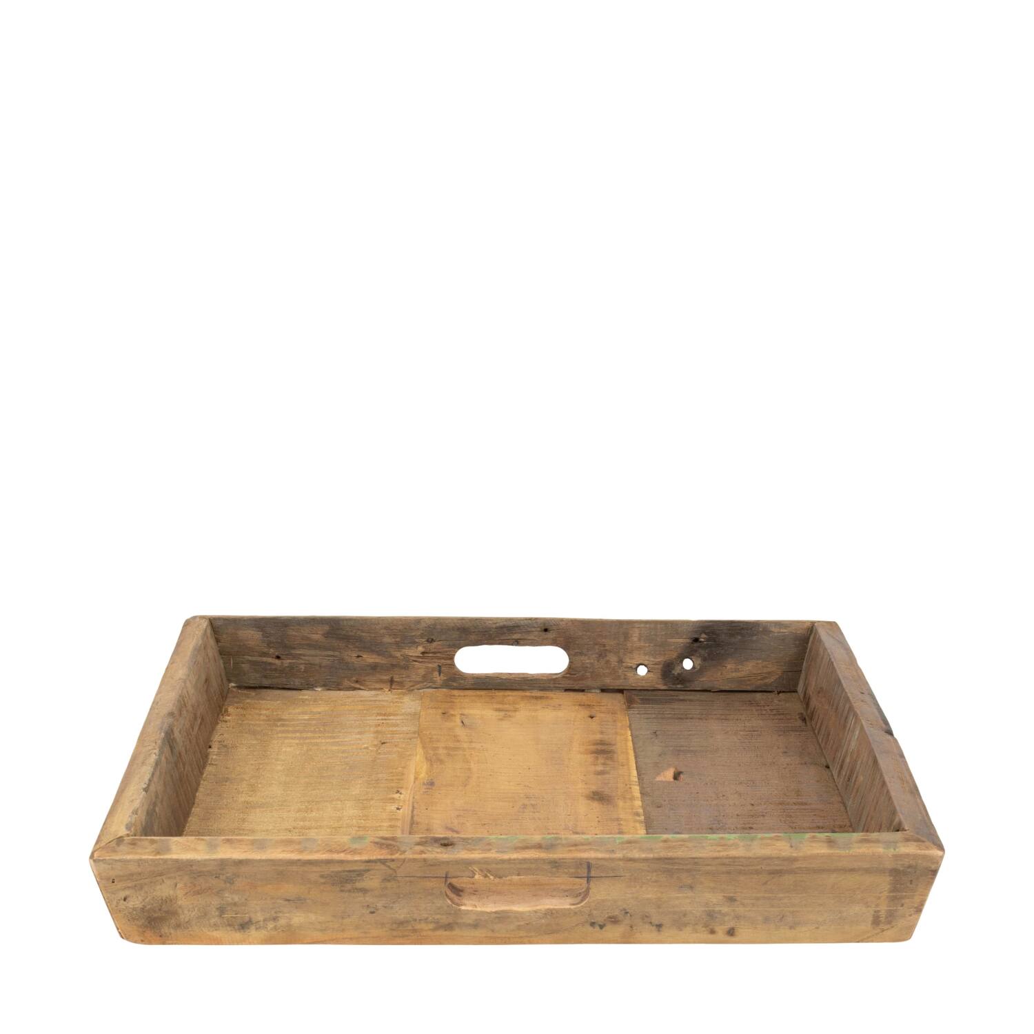 Tray reclaimed wood 46x46x7cm - Natural