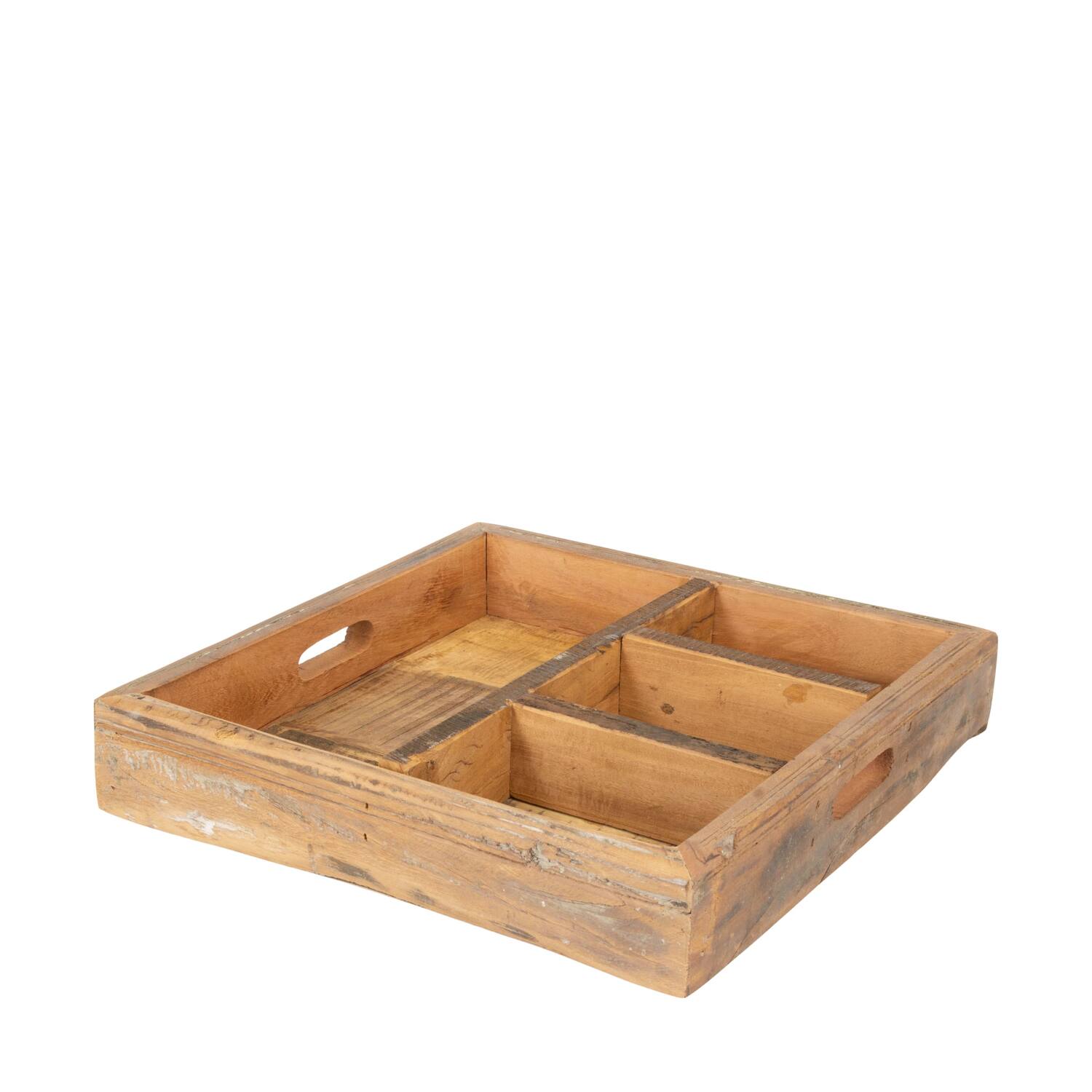 Tray reclaimed wood vintage 38x38x7cm