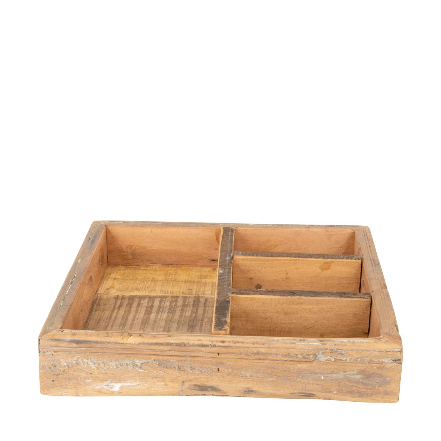 Tray reclaimed wood vintage 38x38x7cm