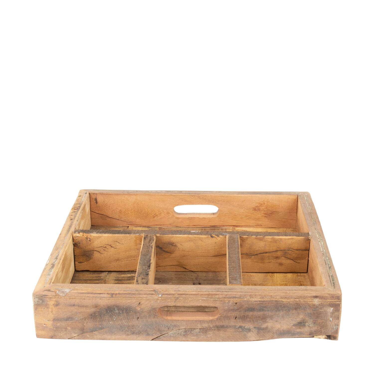 Tray reclaimed wood vintage 38x38x7cm