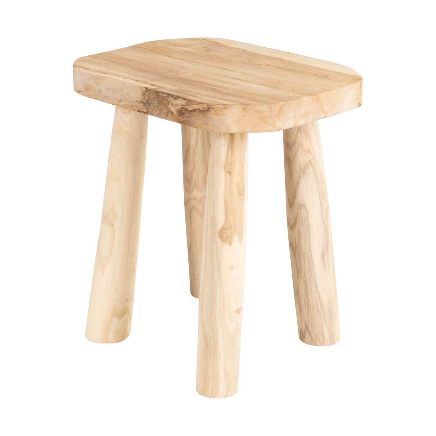Stool rectangular teak wood 38x28x42cm