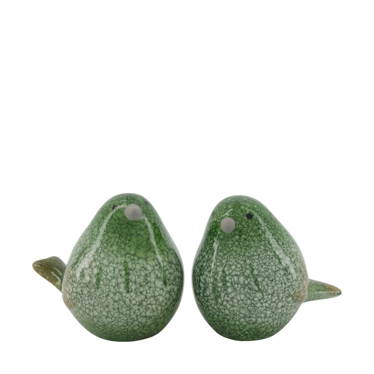 Bird terracotta 9.5x13.5x12cm  - Green