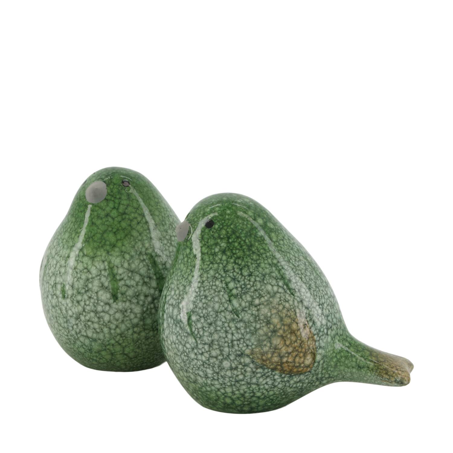 Bird terracotta 9.5x13.5x12cm  - Green