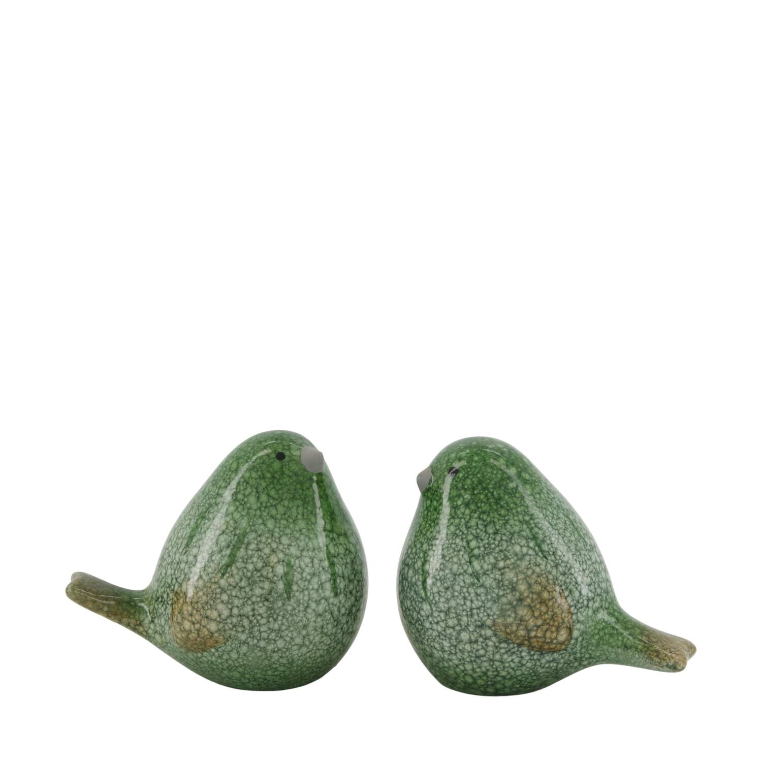 Bird terracotta 9.5x13.5x12cm  - Green