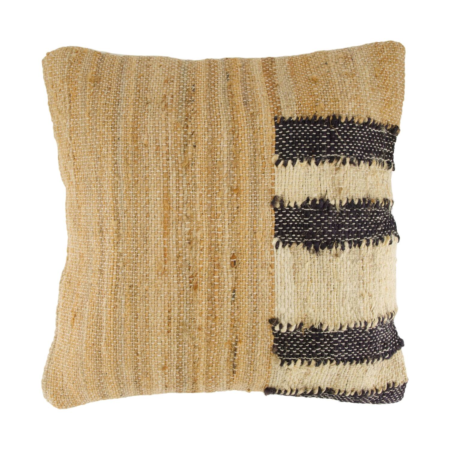 Cushion jute 45x45x8cm - Natural