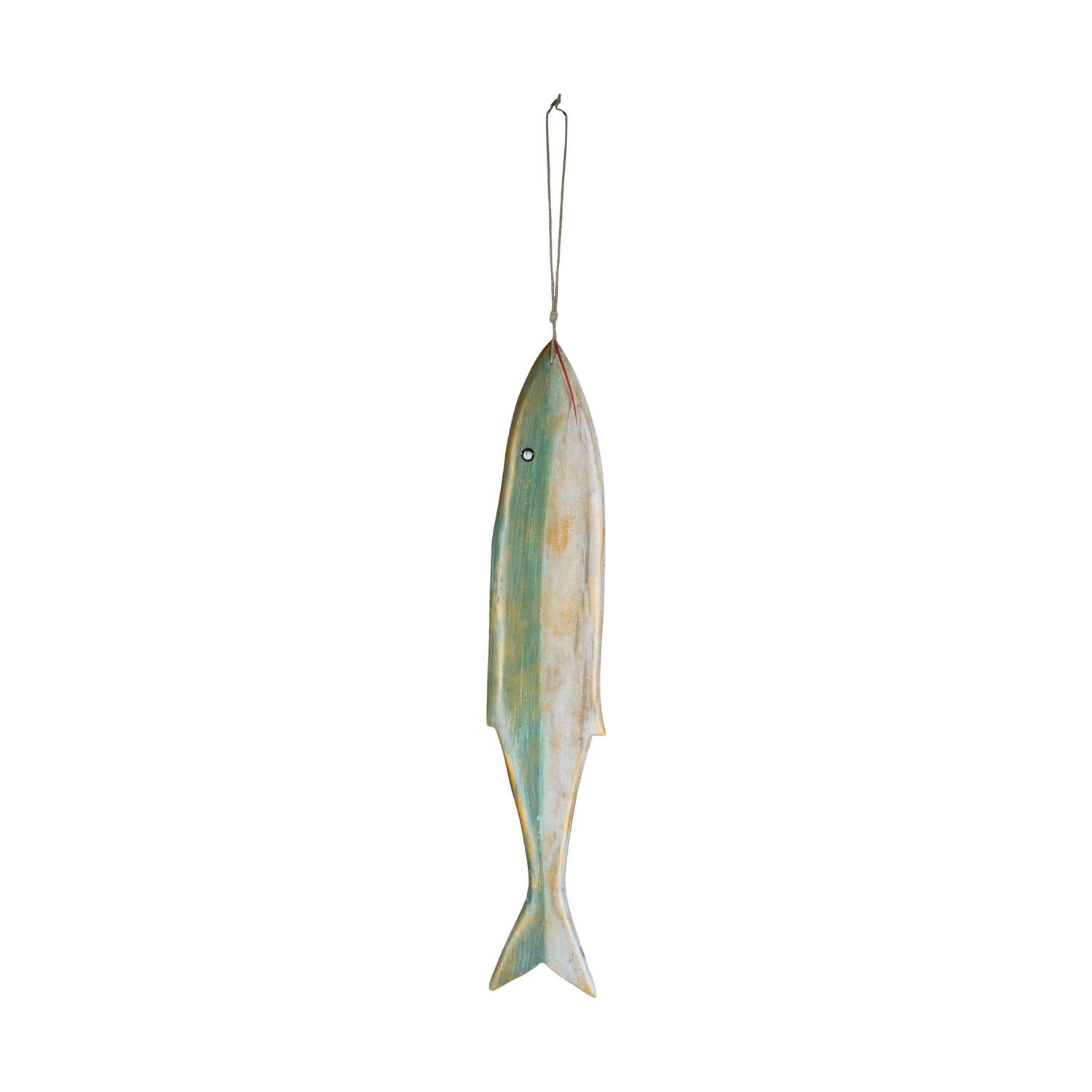 Fish albizia wood with hanger 78x2x14cm