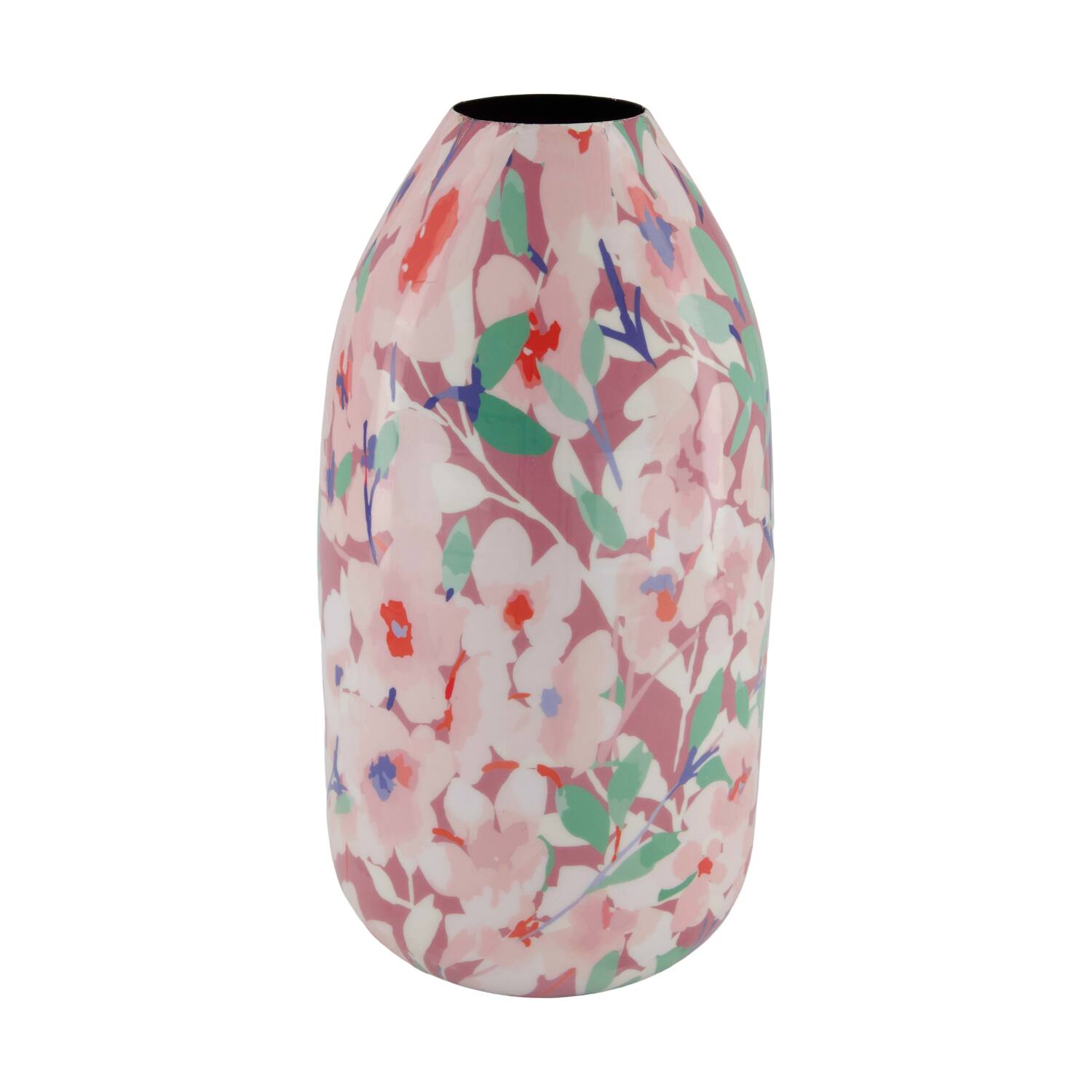 Bottle flowers metal 15.5x15.5x30.5cm