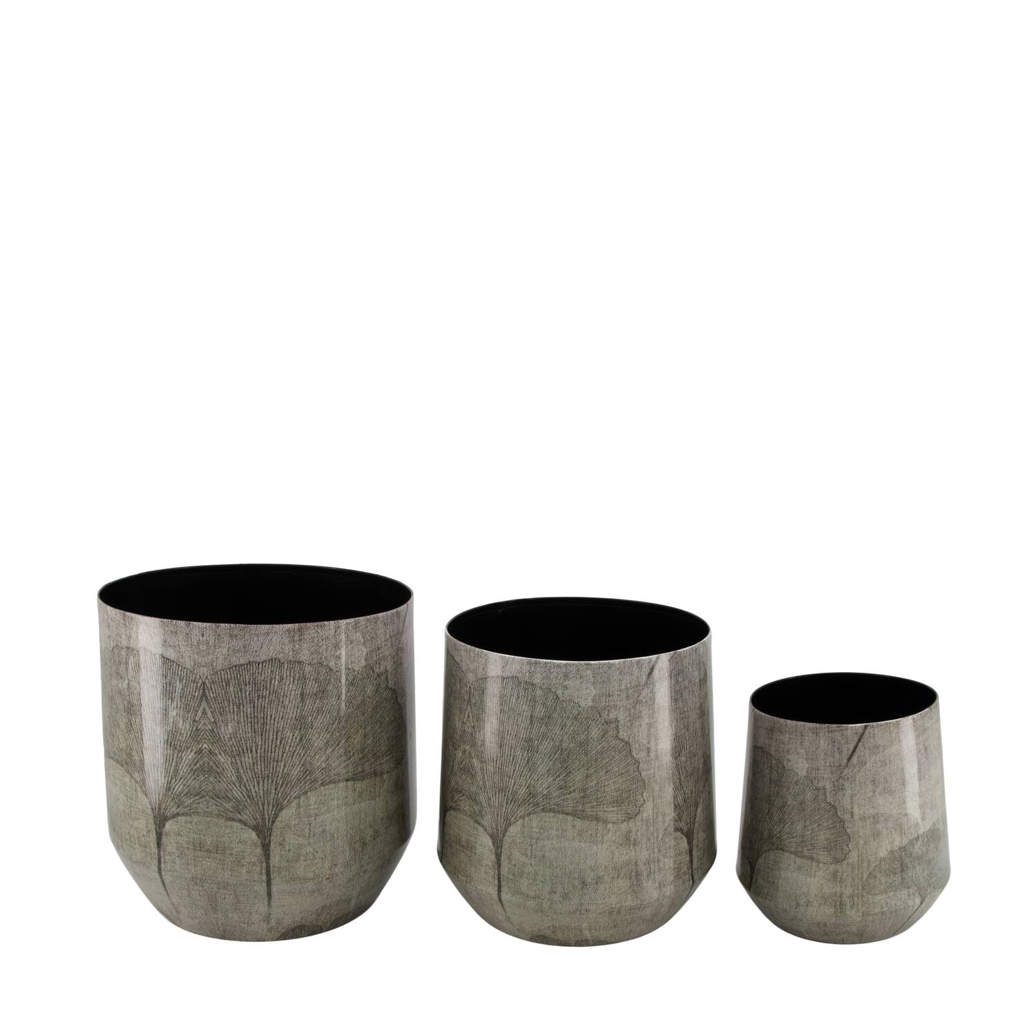 Planter leaf metal 22x22x22.5cm  - Grey