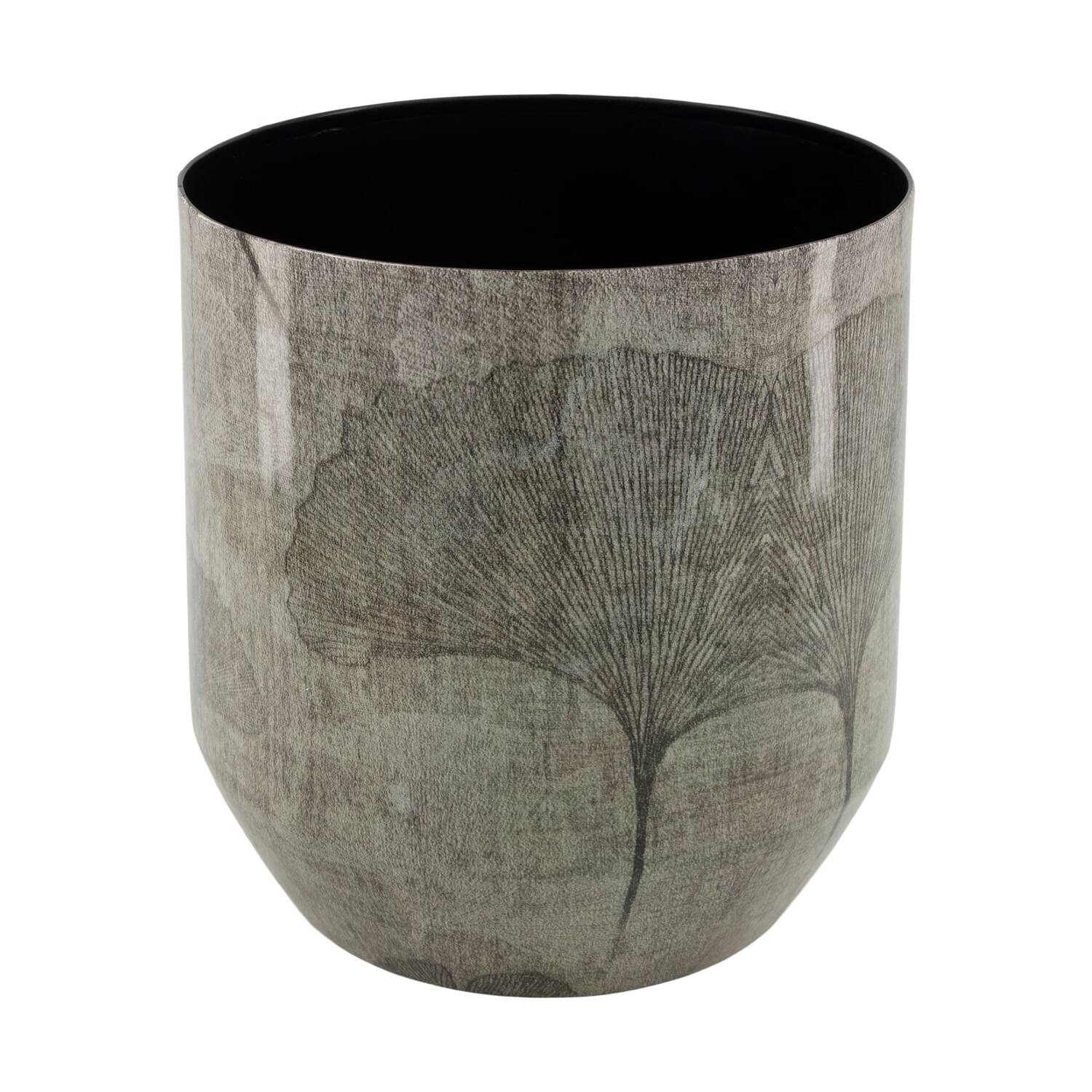 Planter leaf metal 22x22x22.5cm  - Grey