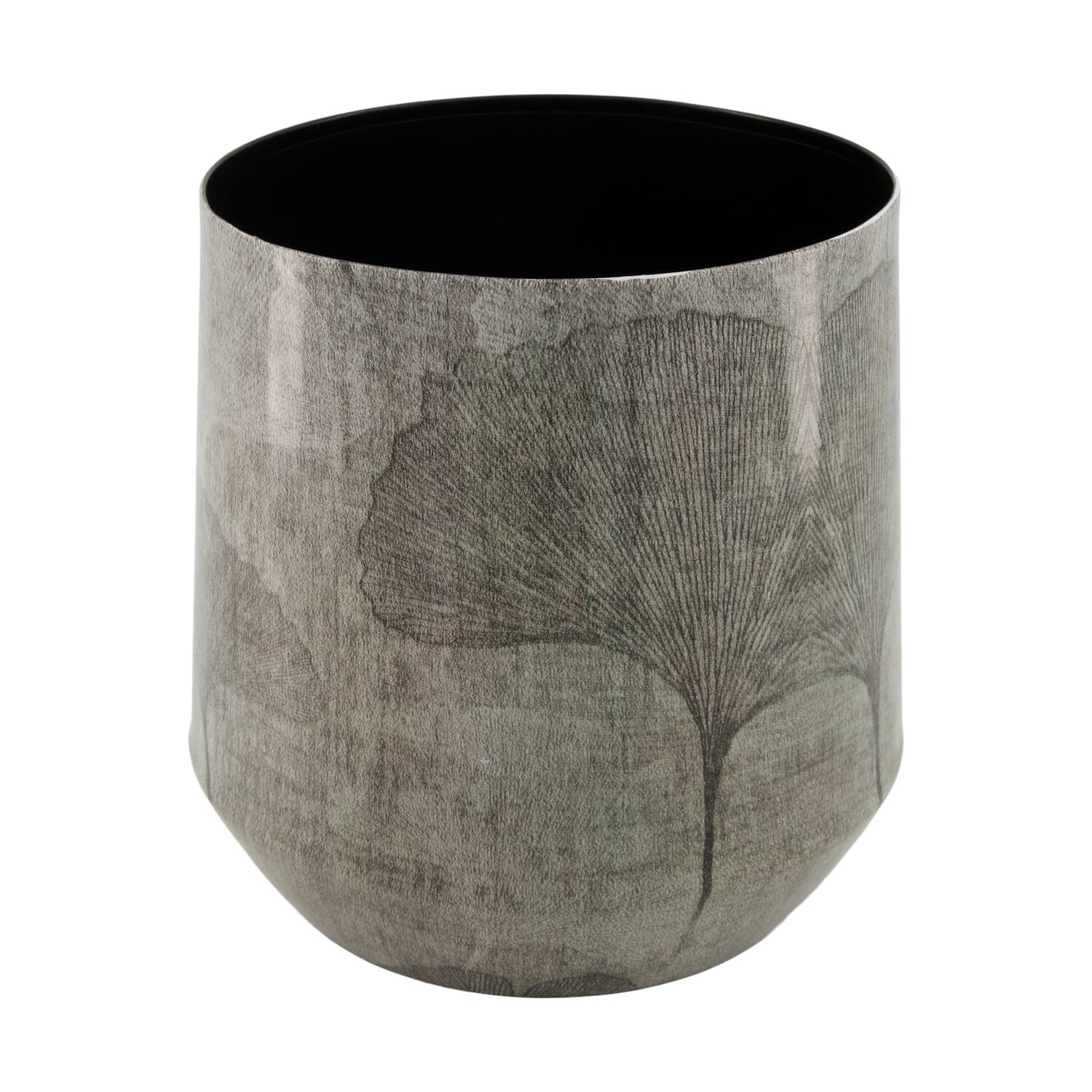 Planter leaf metal 22x22x22.5cm  - Grey