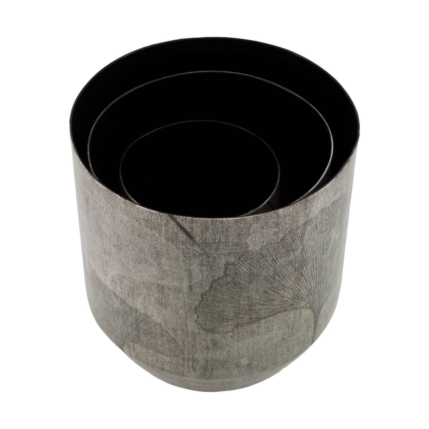 Planter leaf metal 22x22x22.5cm  - Grey