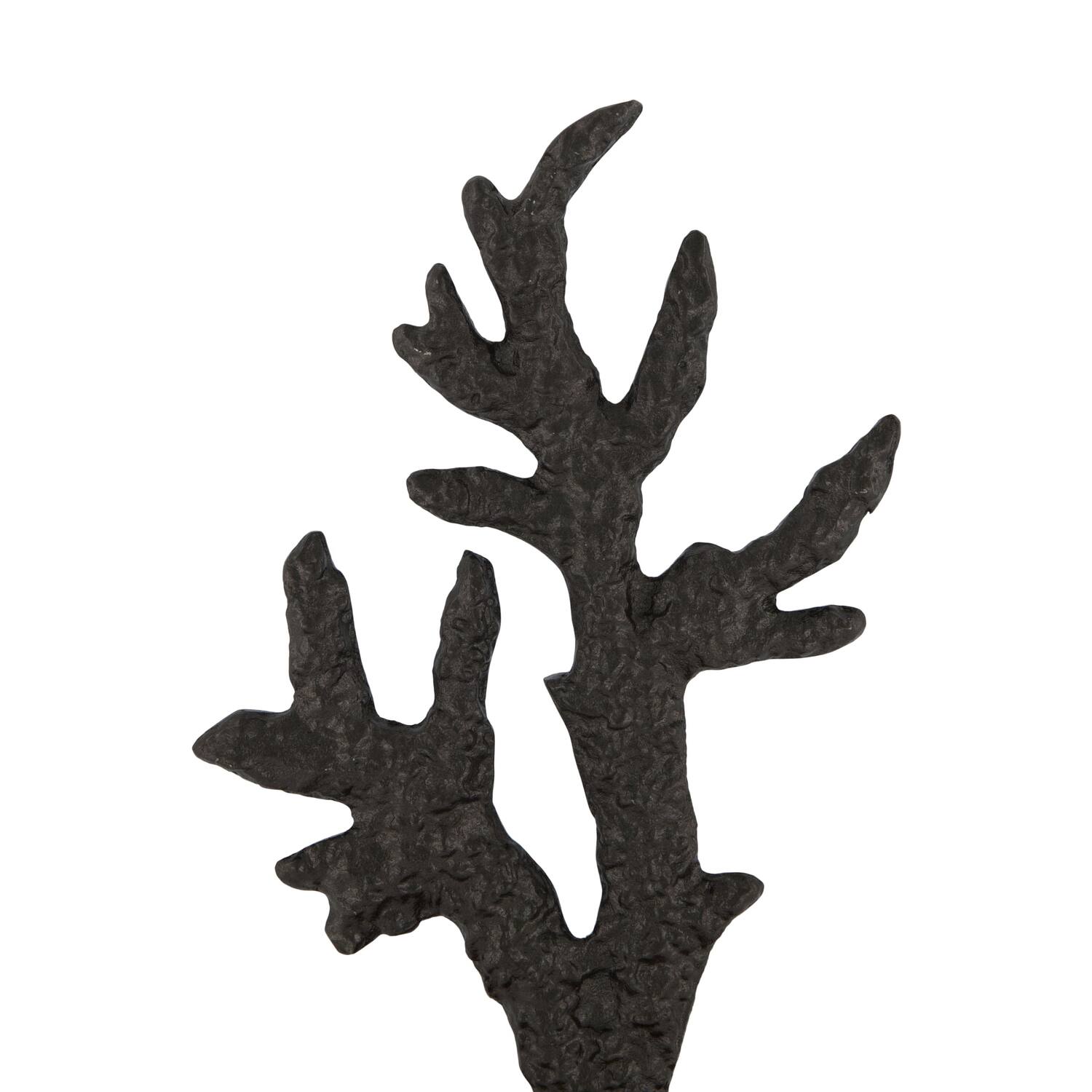 Statue with mango wood base aluminium 19x9x30cm - Brown