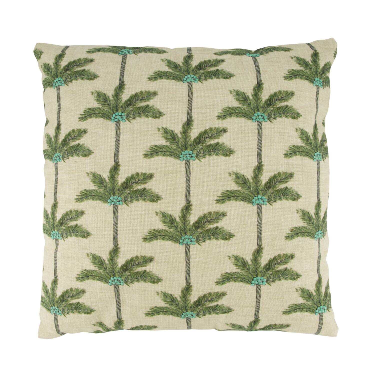 Cushion palm tree cotton 45x45x8cm - Green