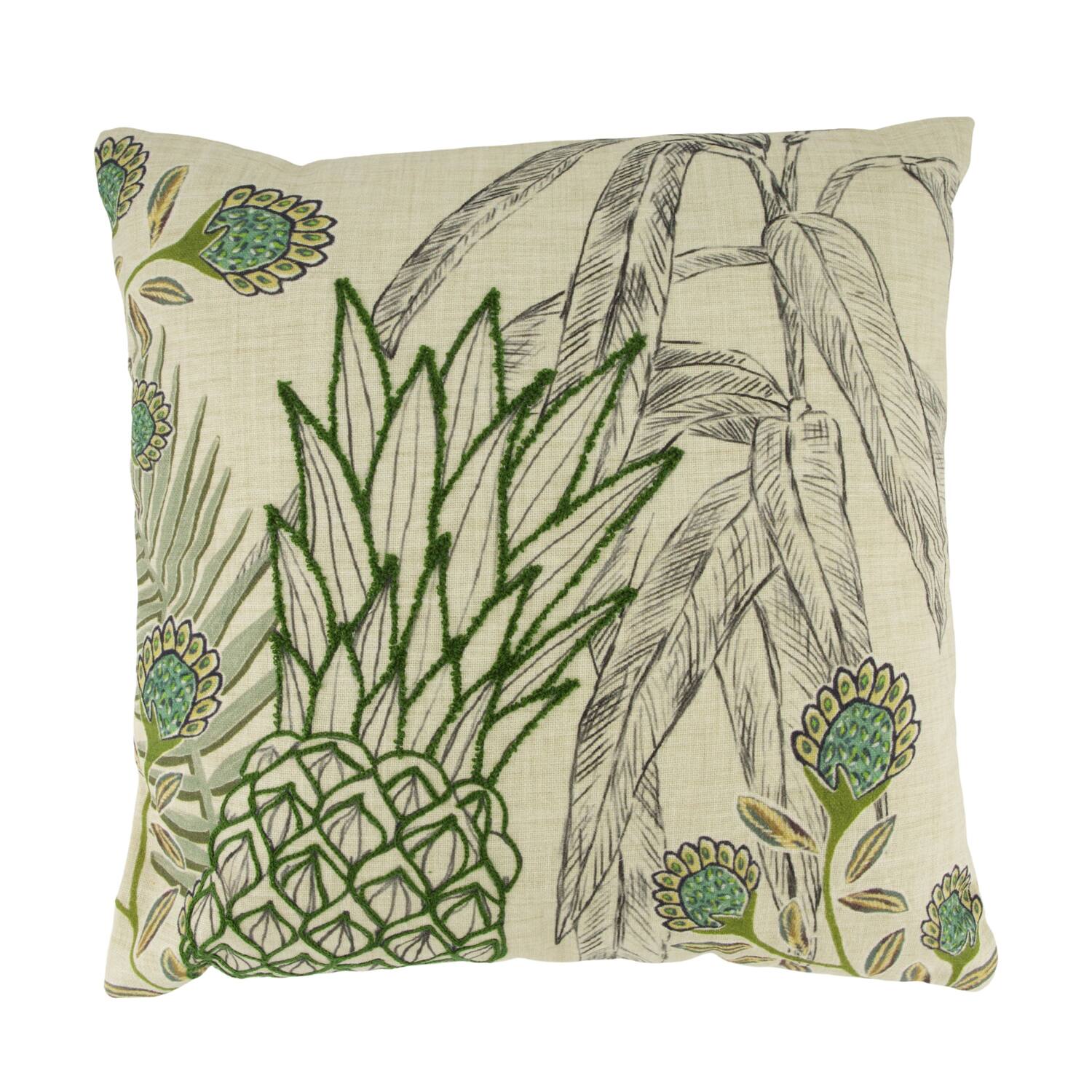 Cushion botanic print cotton 45x45x8cm