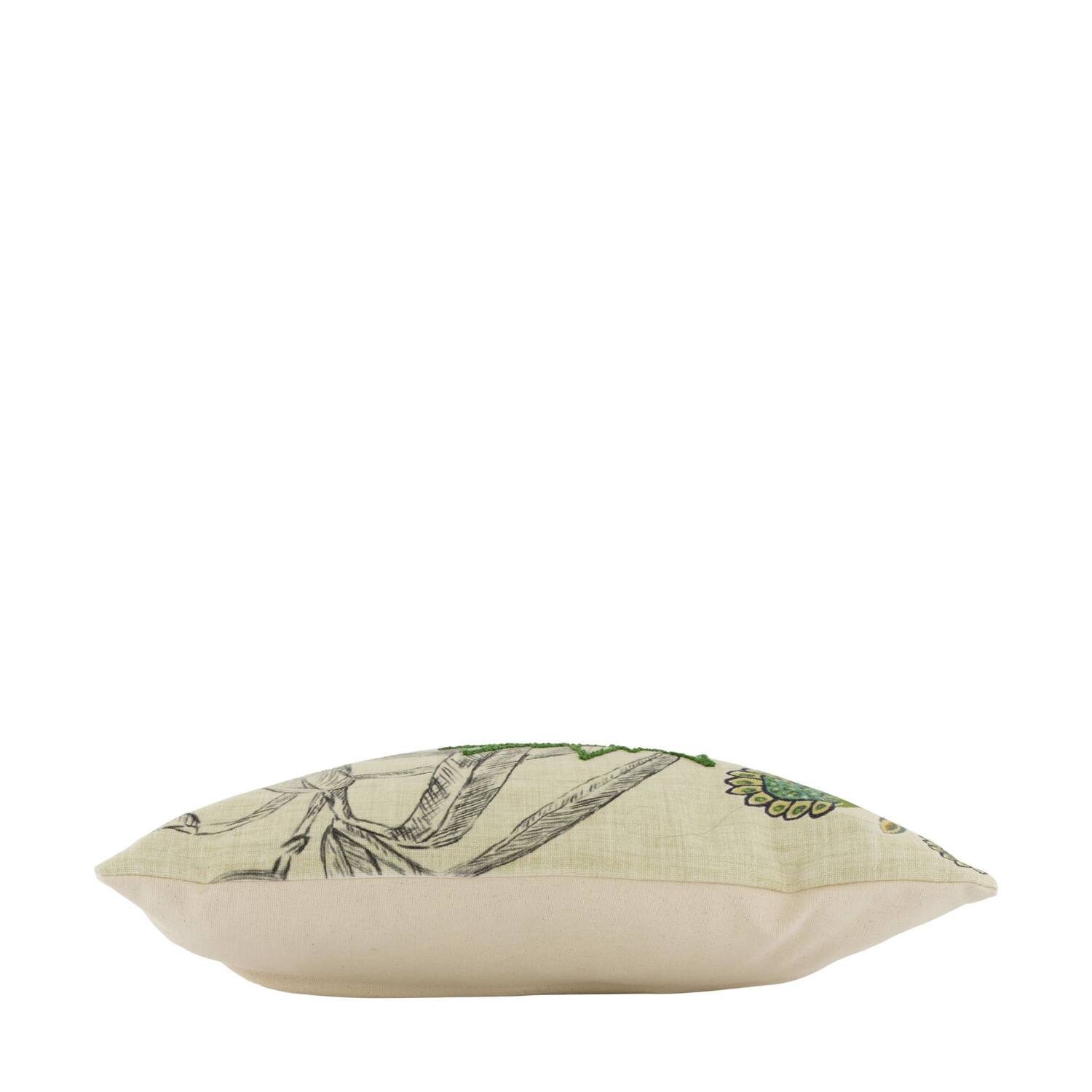 Cushion botanic print cotton 45x45x8cm