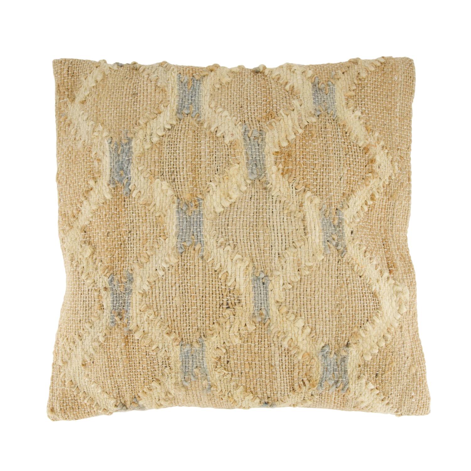 Cushion jute 45x45x8cm - Natural