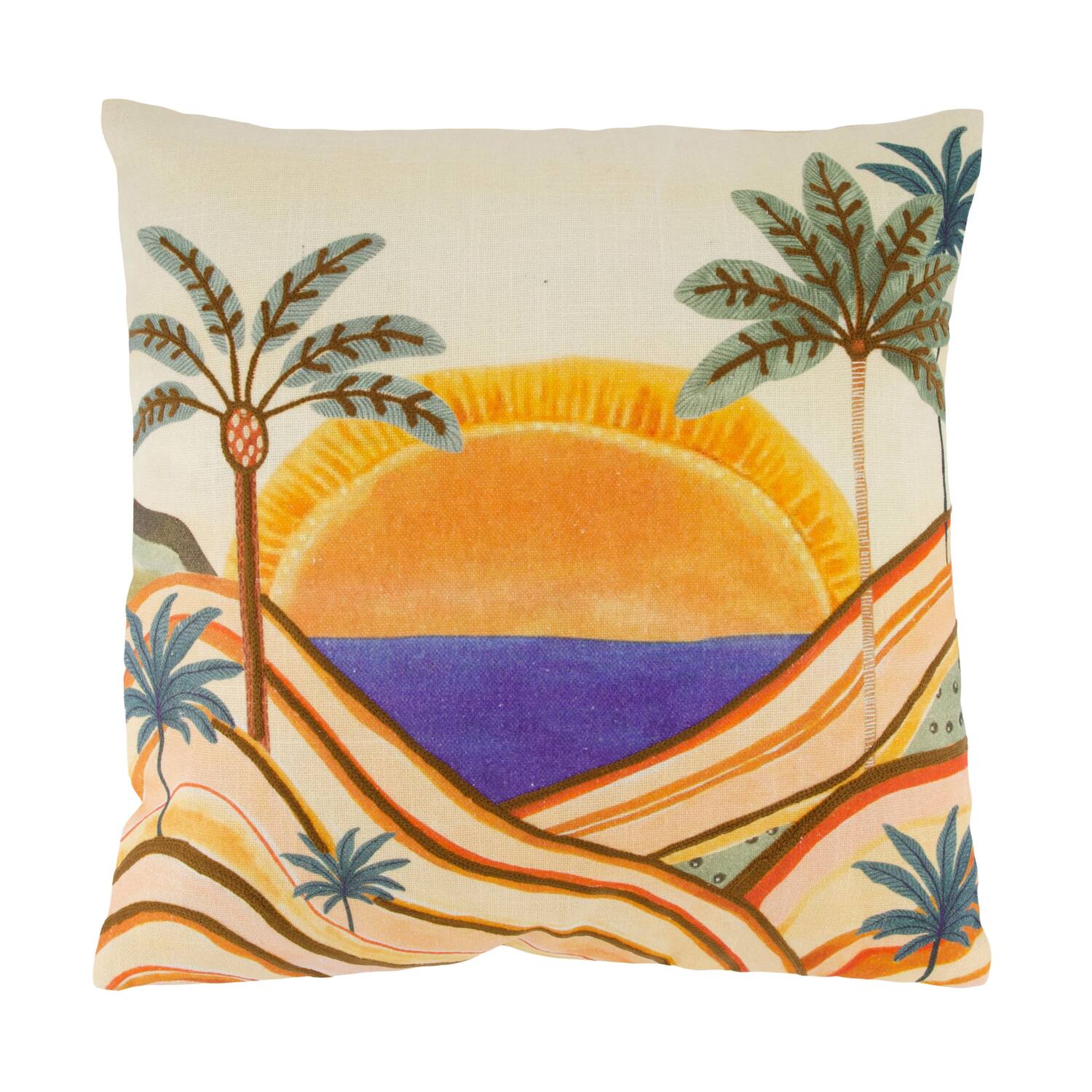 Cushion sunrise cotton 45x45x8cm - Multi