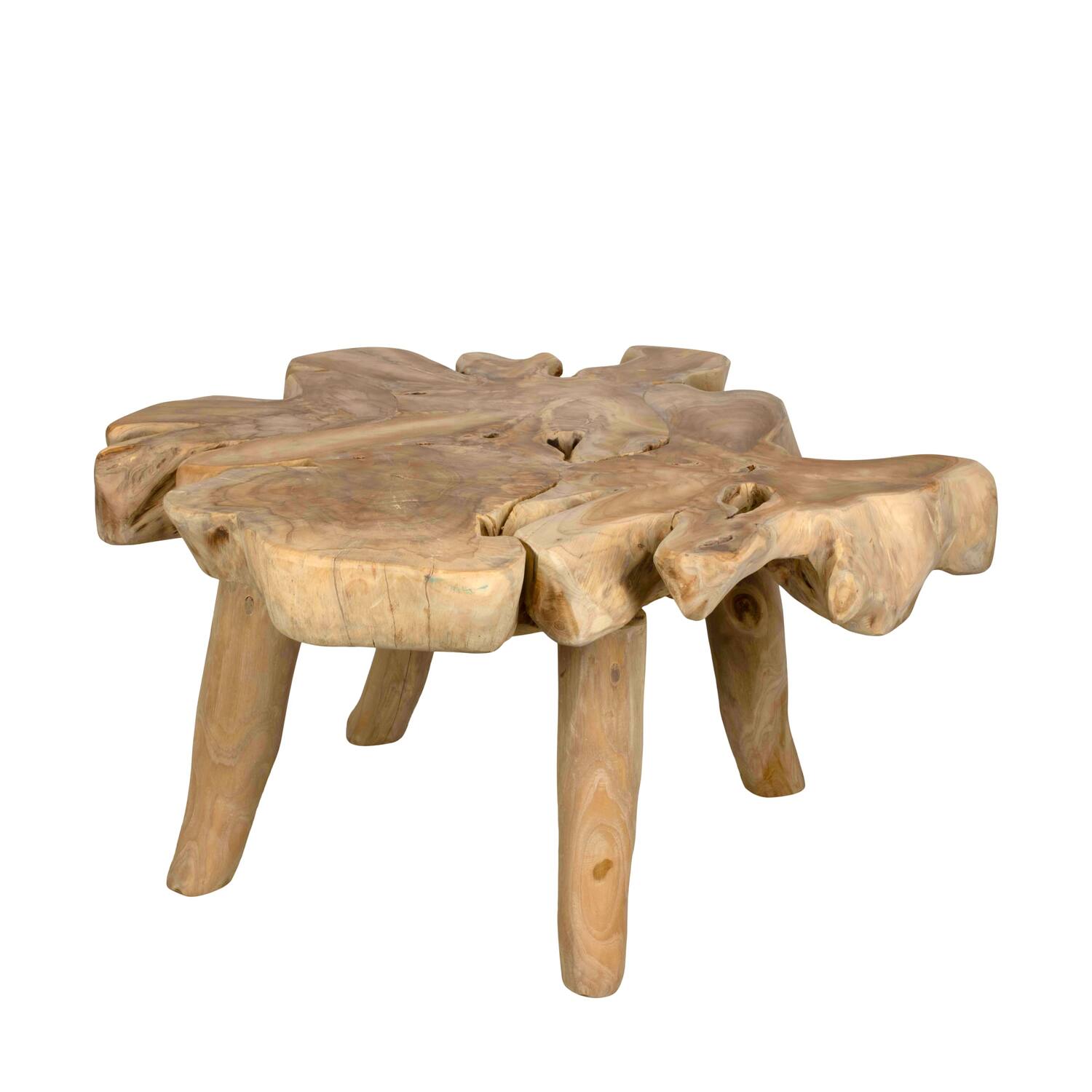 Side table teak wood 90x90x48cm - Natural