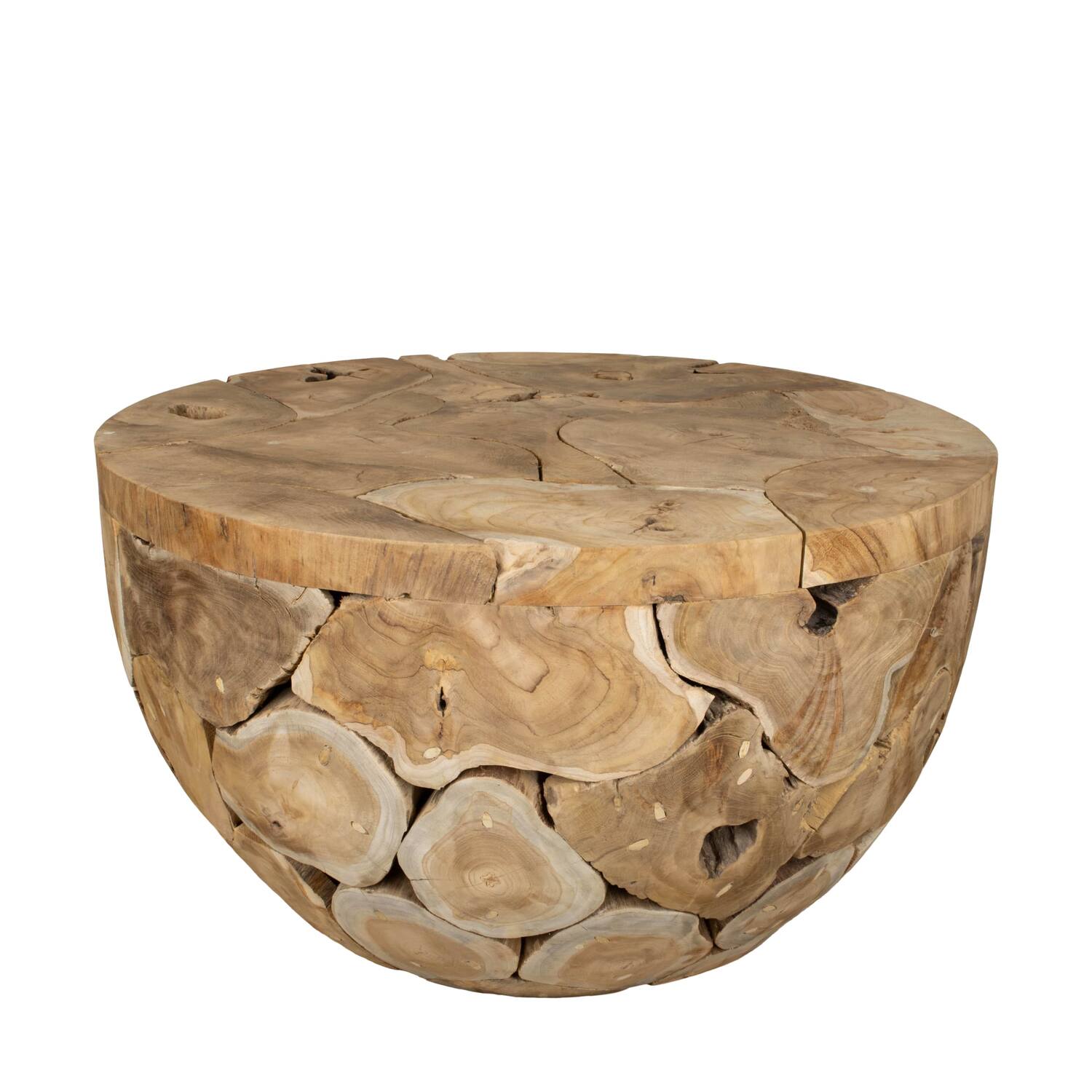 Side table round teak wood 90x90x51cm
