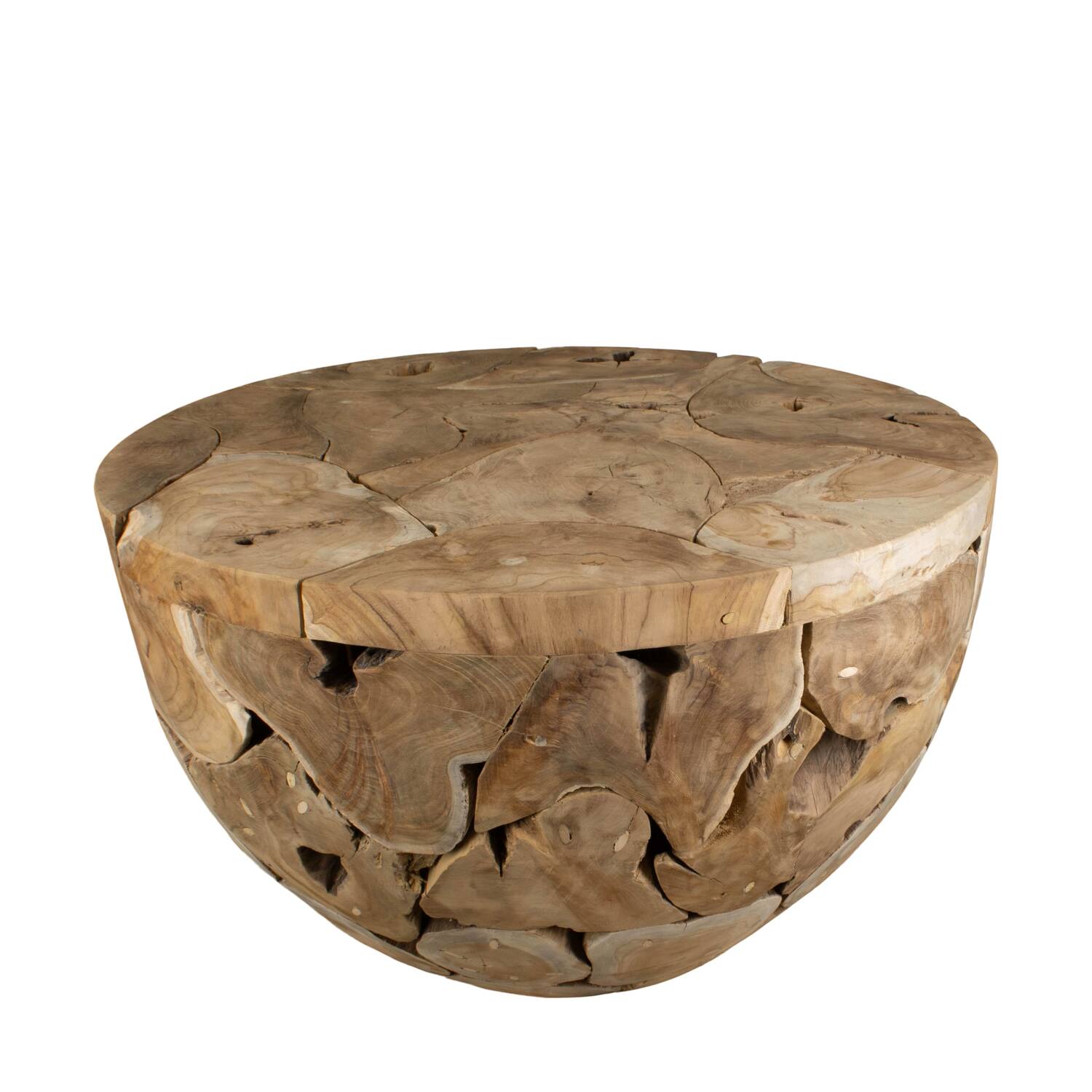 Side table round teak wood 90x90x51cm