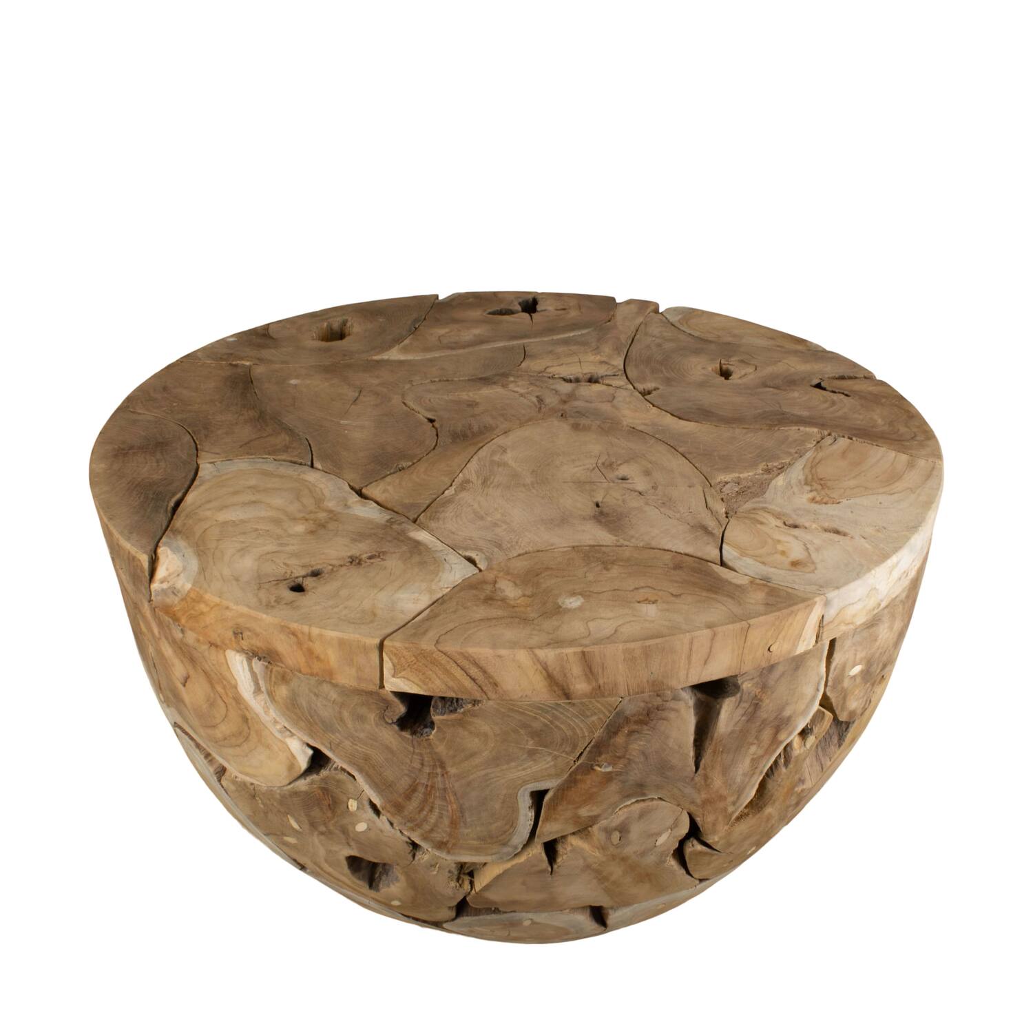 Side table round teak wood 90x90x51cm