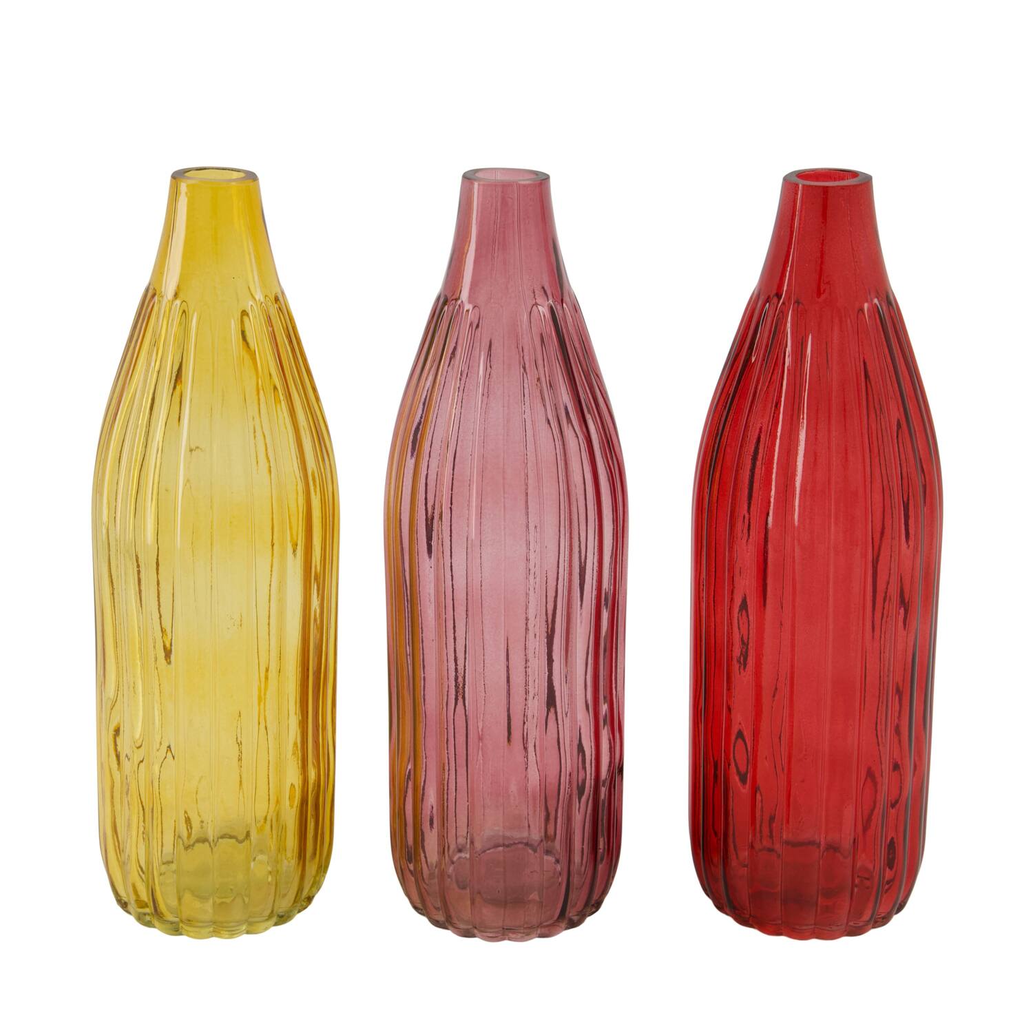 Bottle glass 8.5x8.5x28cm  - Pink