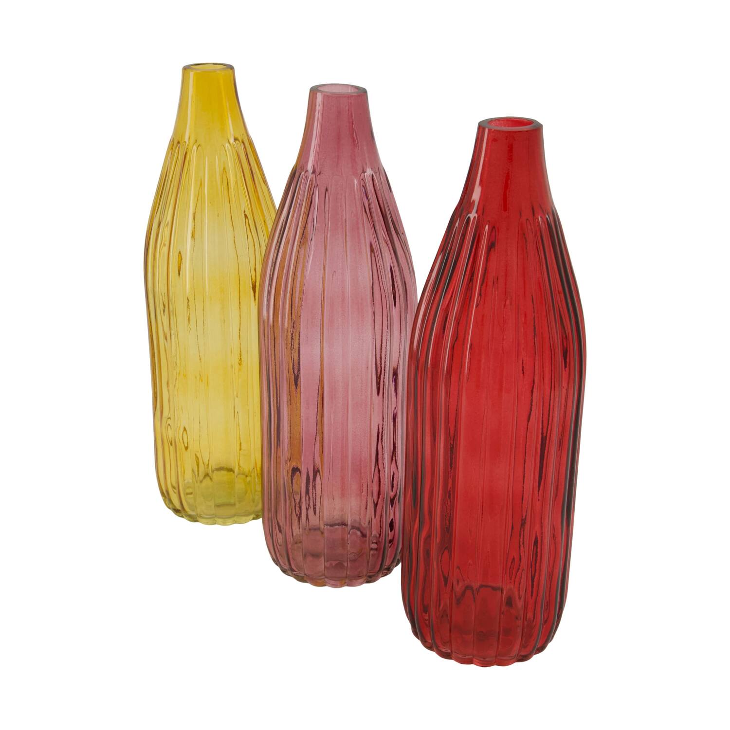Bottle glass 8.5x8.5x28cm  - Pink
