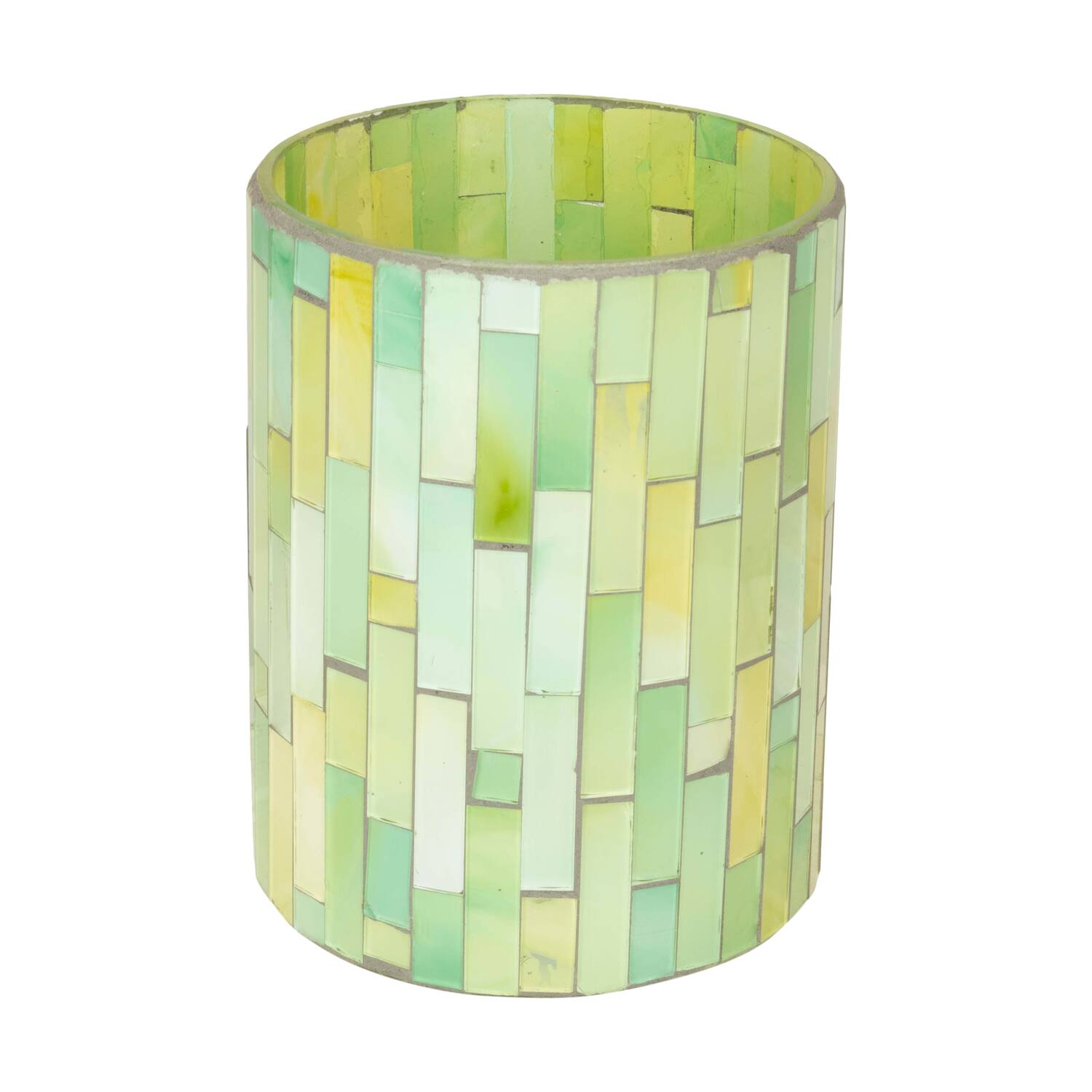 Tealight holder glass 10x10x14cm - Green