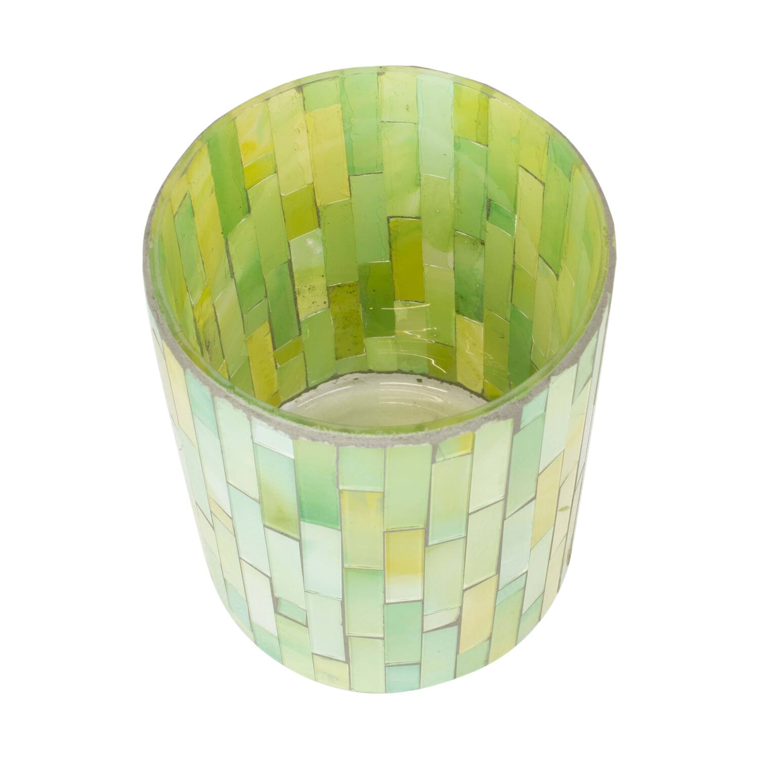 Tealight holder glass 10x10x14cm - Green