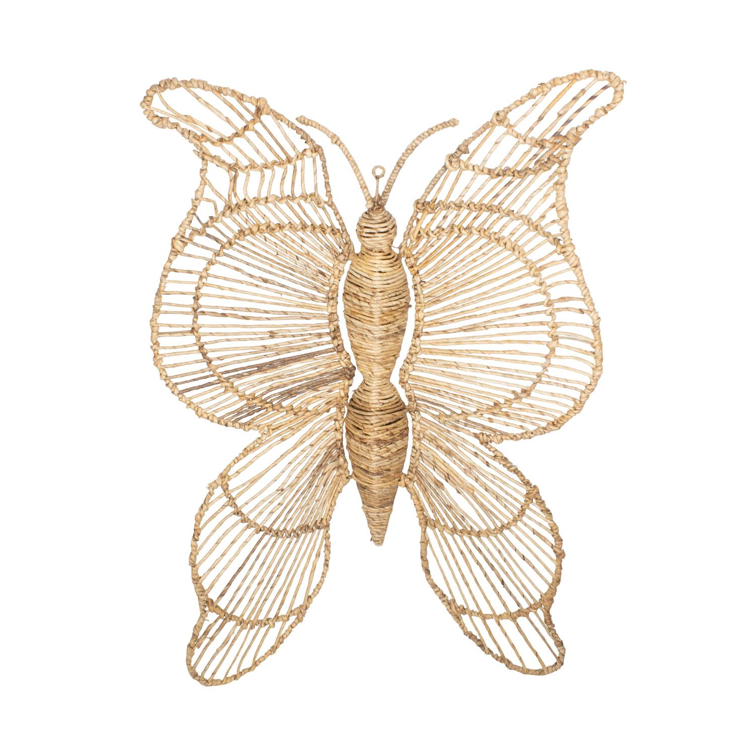 Wall art butterfly banana leaf 65x19x101cm - Natural