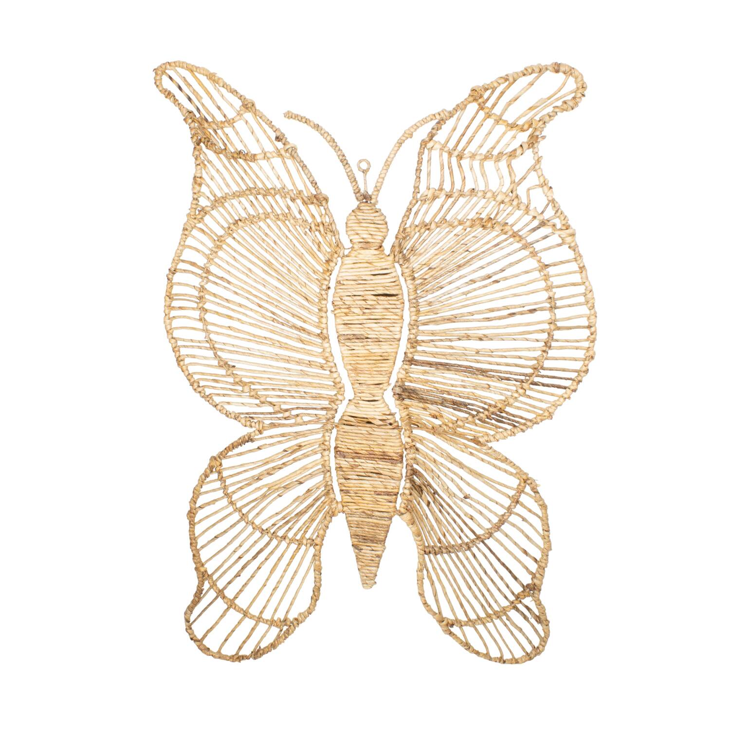 Wall art butterfly banana leaf 65x19x101cm - Natural
