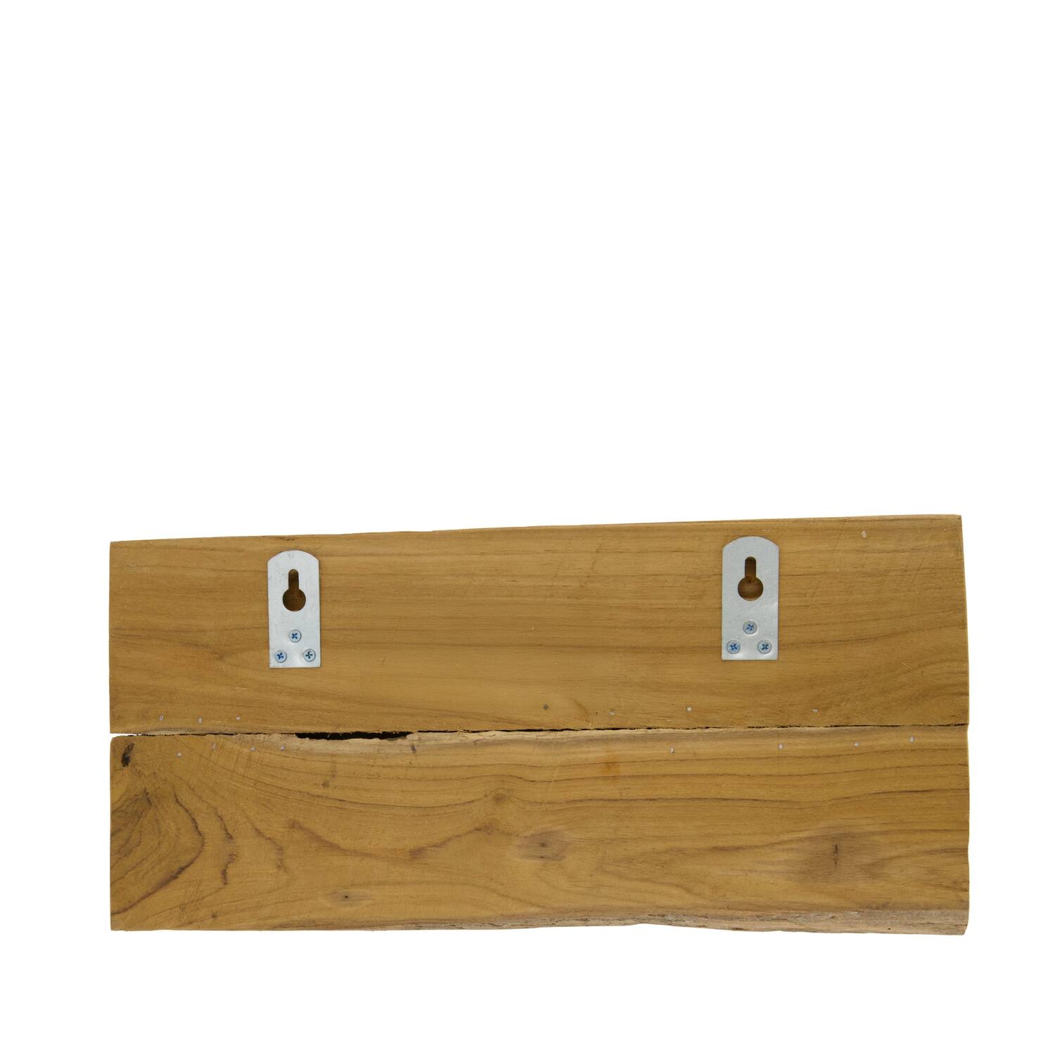 Coat rack teak wood with 2 hooks 38x18x8cm - Natural