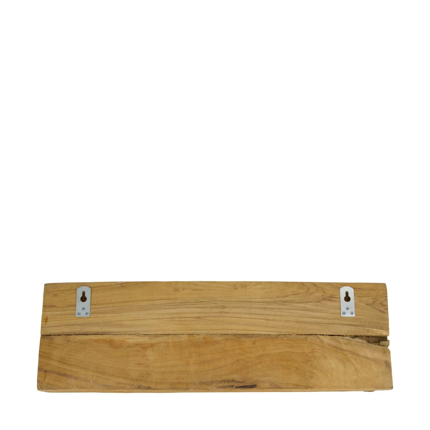 Coat rack teak wood with 4 hooks 58x18x8cm