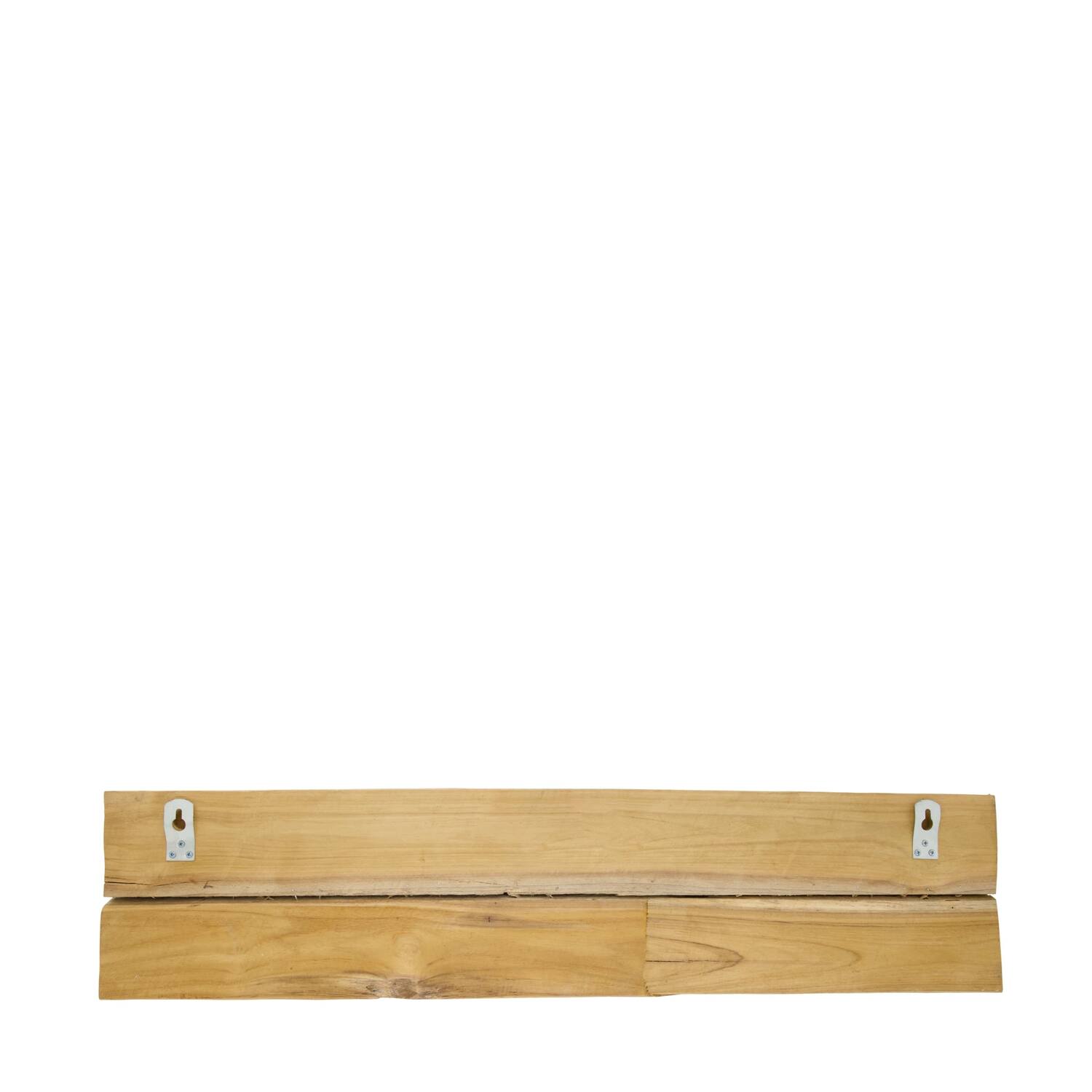 Coat rack teak wood with 5 hooks 78x18x8cm - Natural