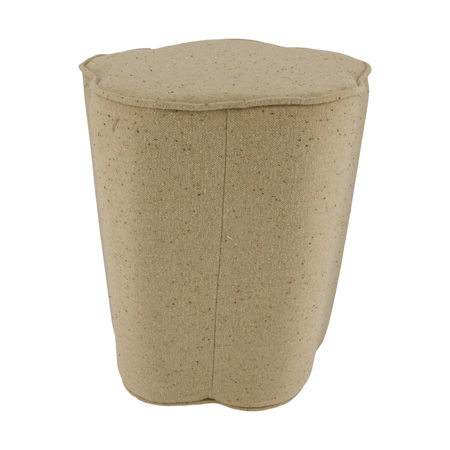 Pouf flower fabric 38x38x48cm - Cream