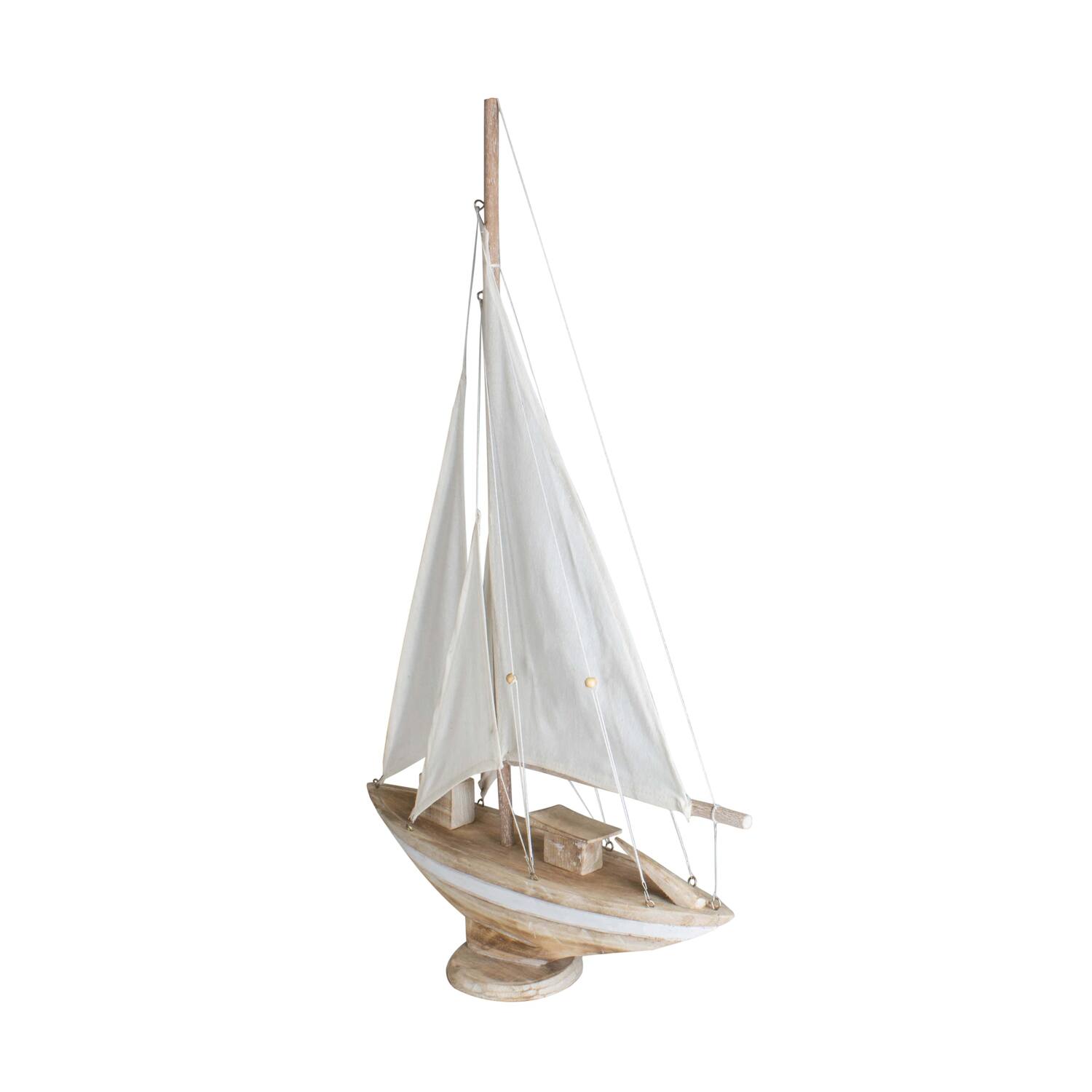 Boat albizia wood on feet 48x12x78cm - Natural